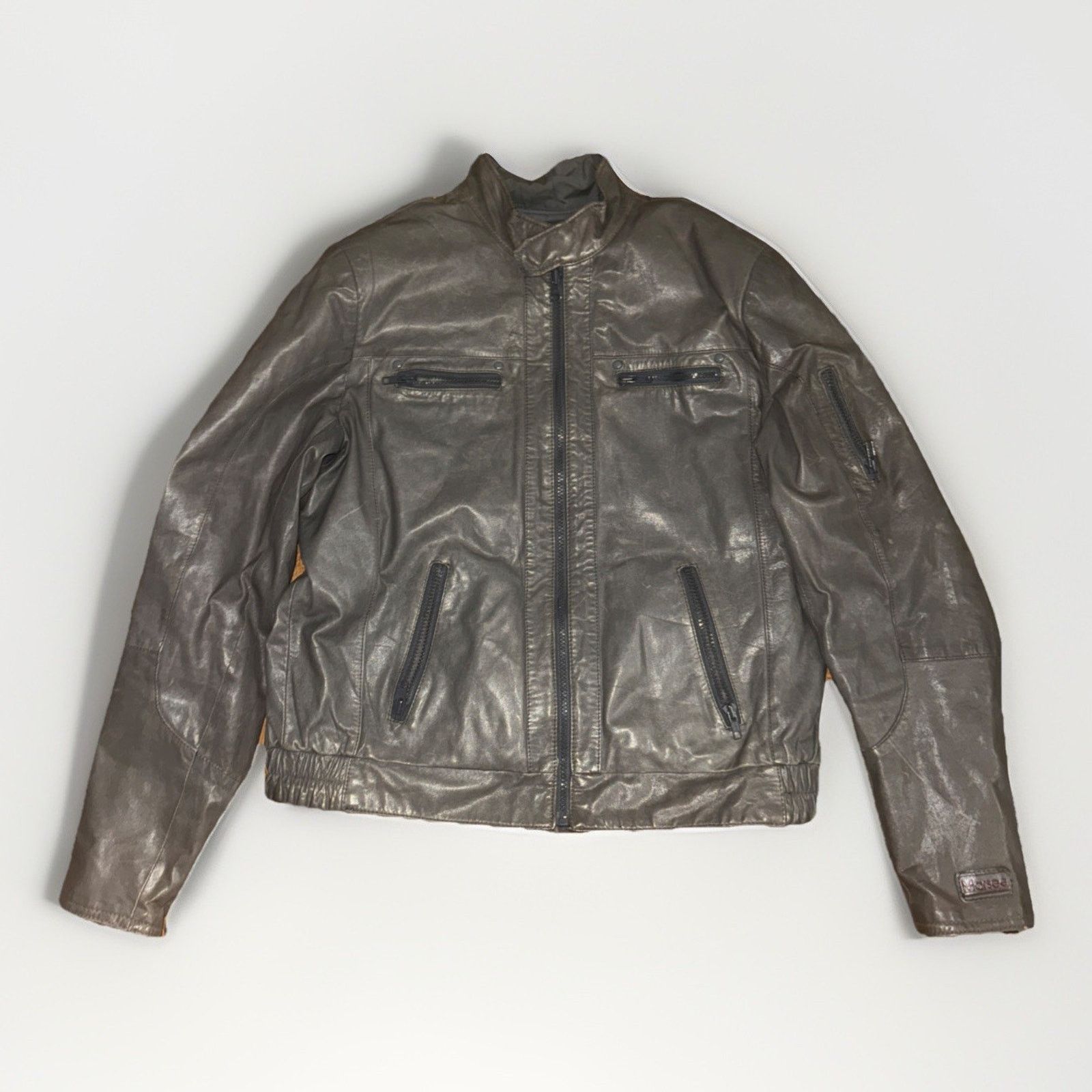 Vintage Marsee Genuine Leather Reversible Biker Jacket Gray 42 M Size US M / EU 48-50 / 2 - 1 Thumbnail