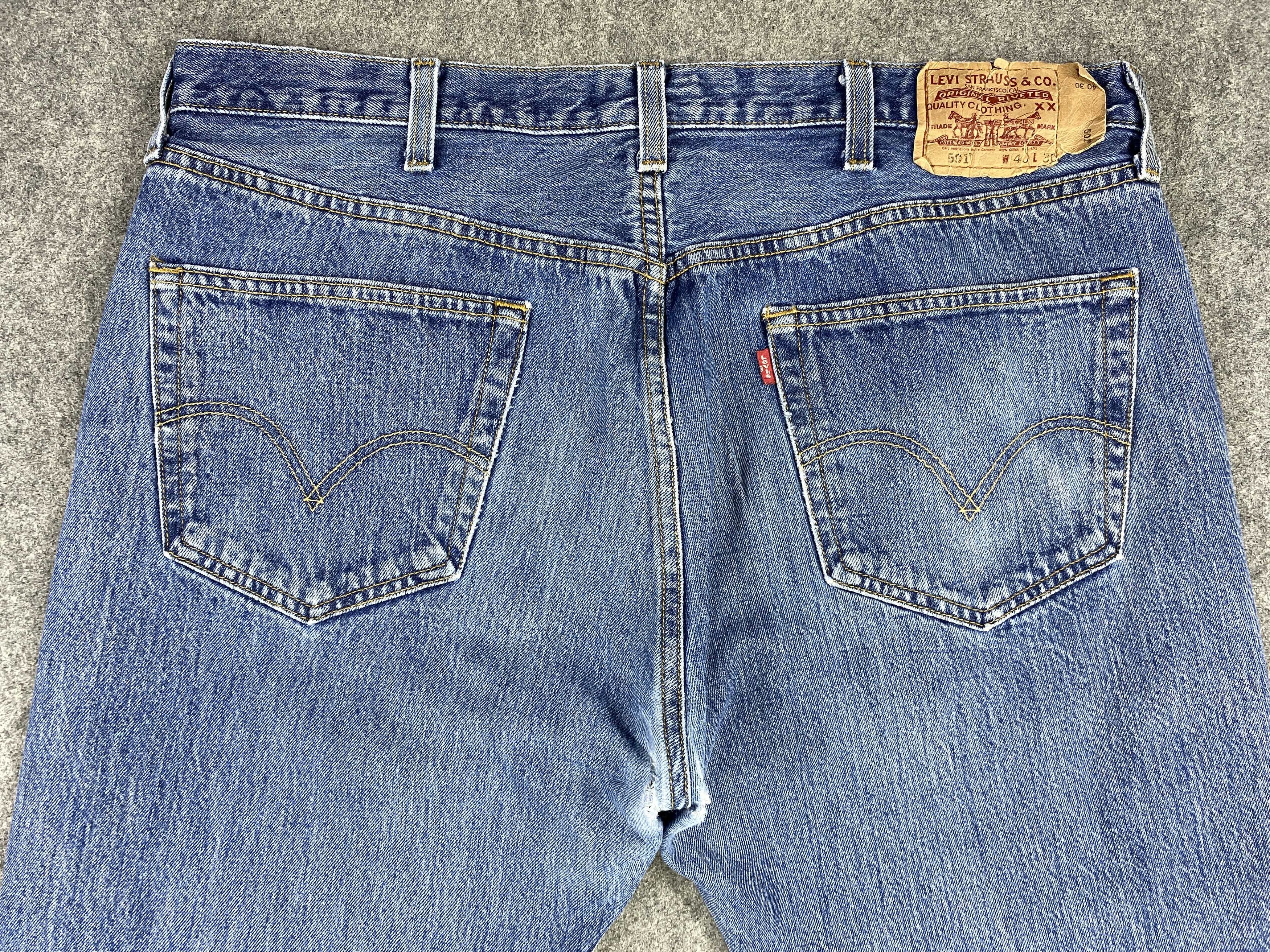 Levi's Distressed Blue Vintage Levi's 501 39x29.5 Denim -JN1657 Size US 39 - 4 Thumbnail