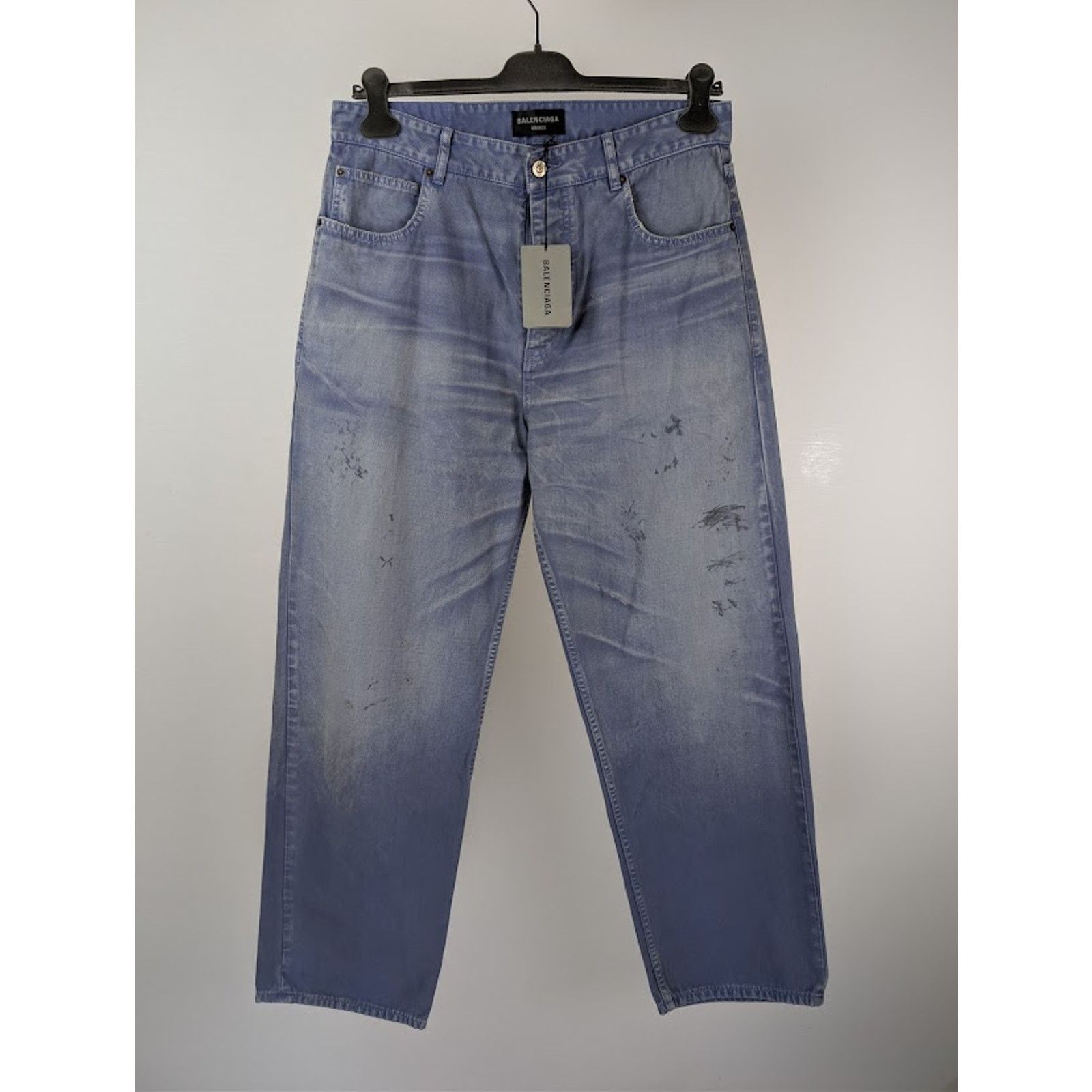 Balenciaga o1rshd1 Unisex Loose fit Jeans in Workwear Purple Size US 36 / EU 52 - 9 Thumbnail