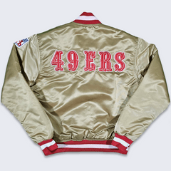 Vintage Chalk Line San Francisco 49ers Gold Satin Jacket (Size L) — Roots