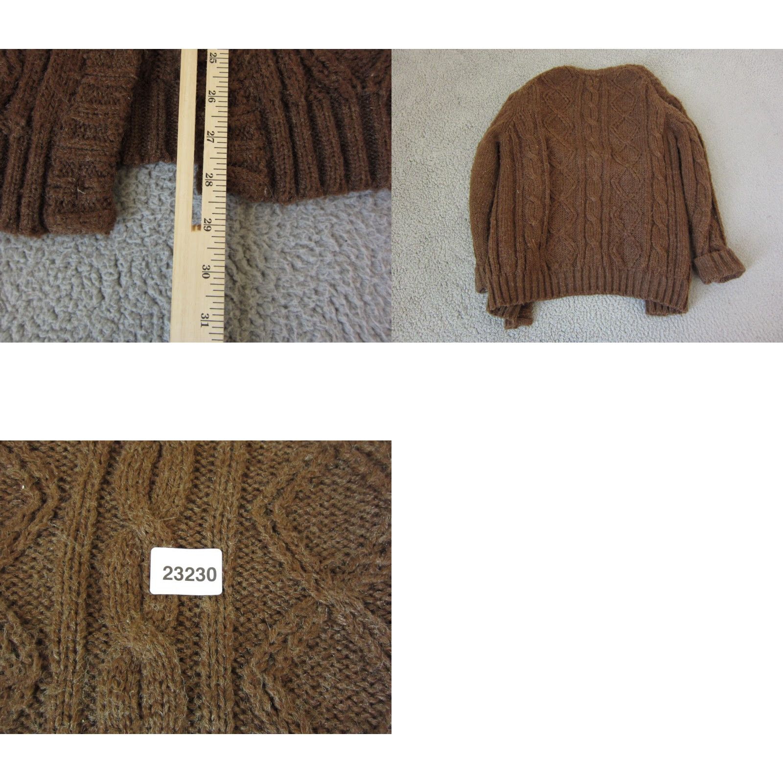 Jantzen VINTAGE Jantzen Cardigan Womens Large Brown Cable Knit Sweater 70s Size L / US 10 / IT 46 - 8 Thumbnail