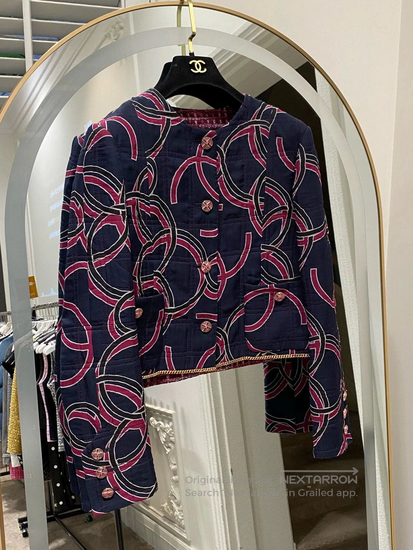 Chanel Chanel 23 Blue Graffiti Logo Coat. Size US XS / EU 42 / 0 - 1 Thumbnail