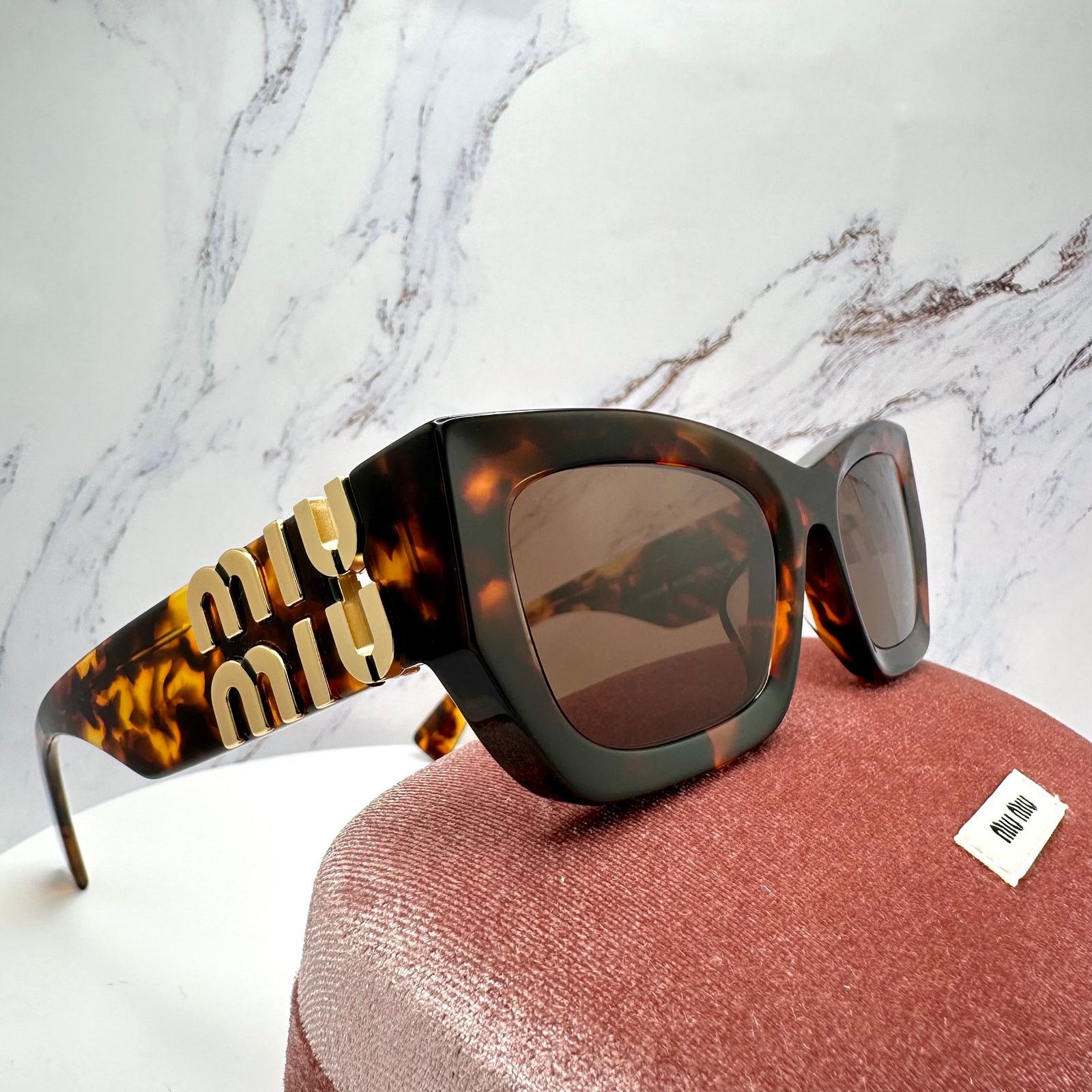 Miu Miu New MIU MIU Sunglasses Runway Glimpse Authentic Brown Square Size ONE SIZE - 3 Thumbnail