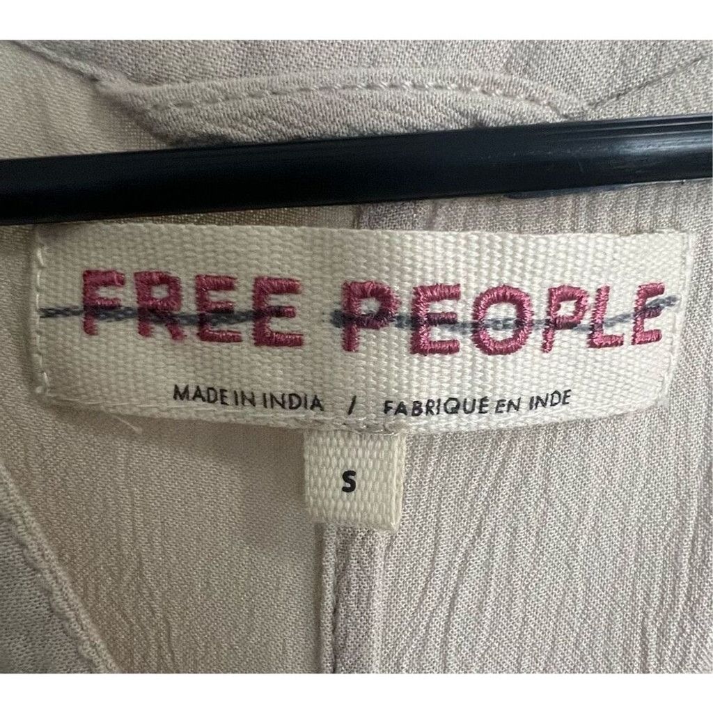 Free People Free People Tan Boho Button Up Sheena Vest With Tie Back Size XS / US 0-2 / IT 36-38 - 3 Thumbnail