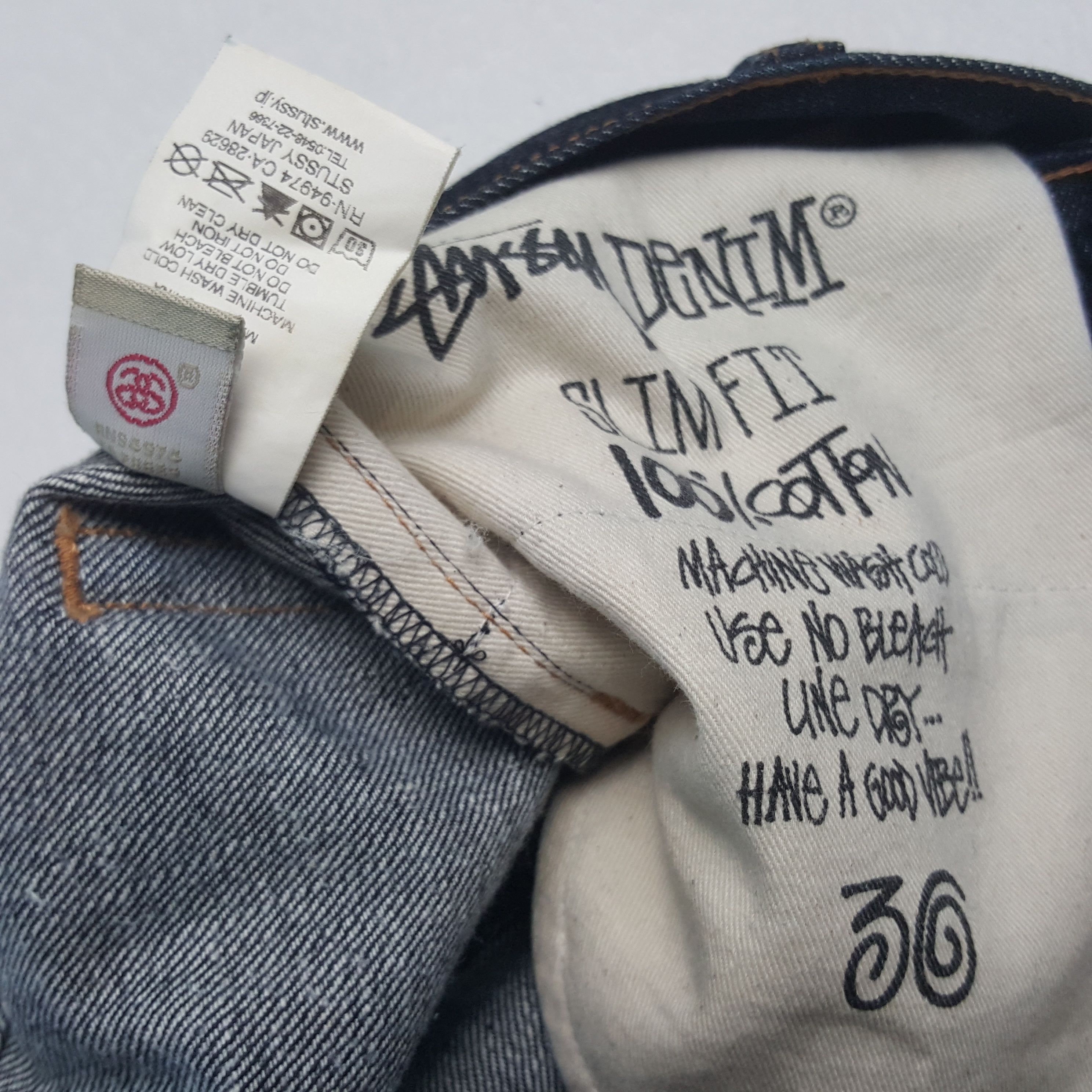 Stussy × Vintage Vintage Stussy USA Custom Art Logo Denim Jeans Size US 30 / EU 46 - 7 Thumbnail