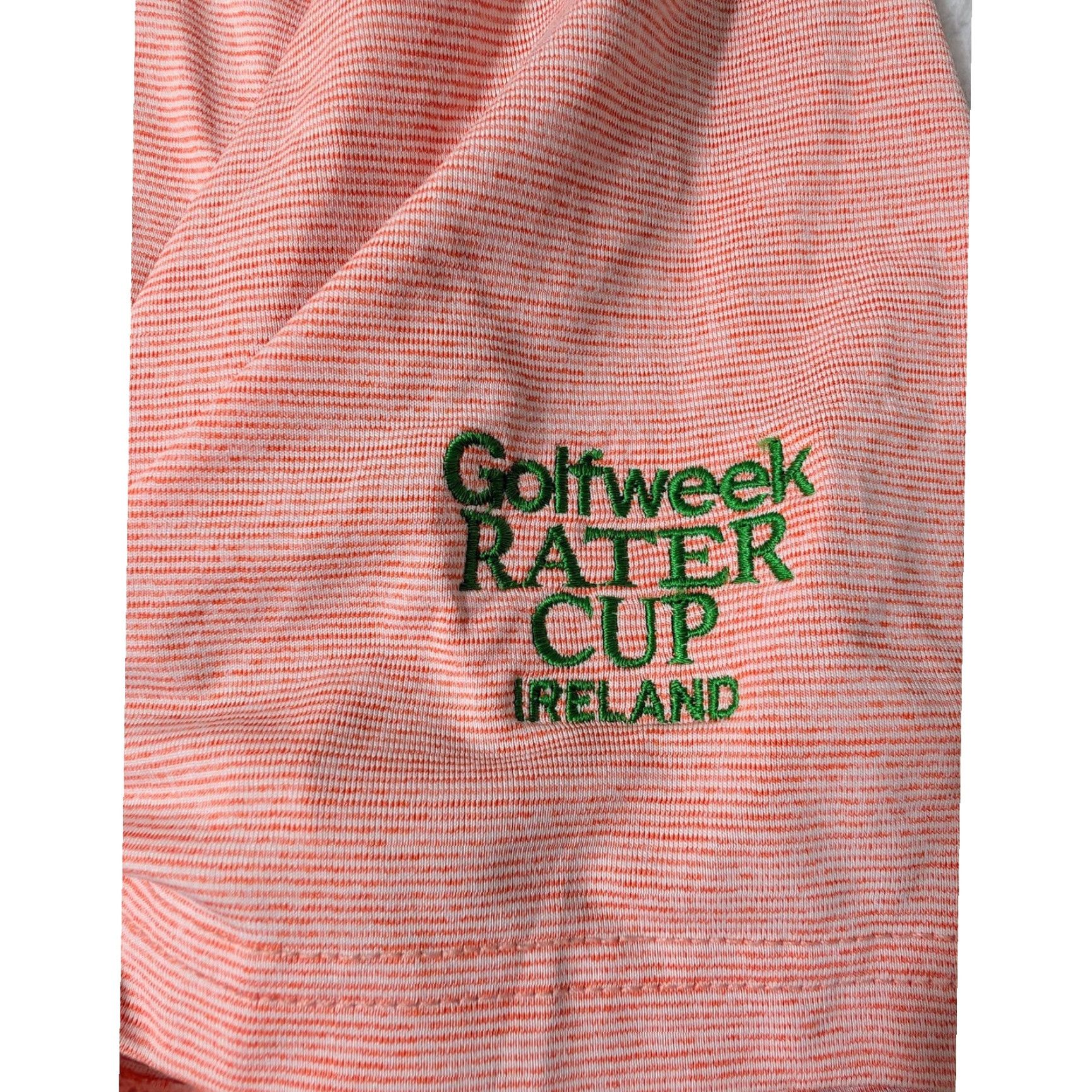 Southern Tide Southern Tide Polo Shirt Mens L Coral Stripe Golfweek Rater Cup Ireland Stretch Shirt Short Sleeve Embroidered Logo Orange Mens Size US L / EU 52-54 / 3 - 6 Thumbnail