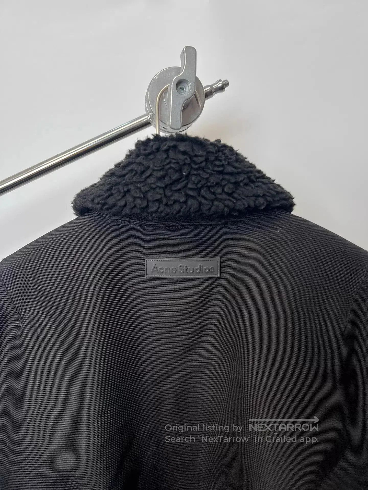 Acne Studios Black Fuzzy Collar Bomber Jacket Size L. Size US L / EU 52-54 / 3 - 5 Thumbnail