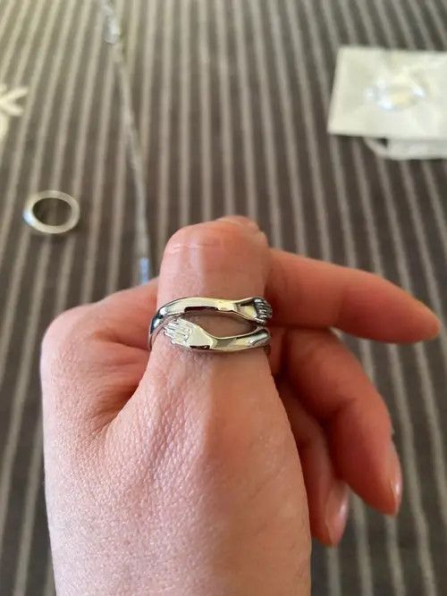 Jewelry Etsuko x Marie Silver Carved Hands Open Rings Size ONE SIZE - 4 Thumbnail