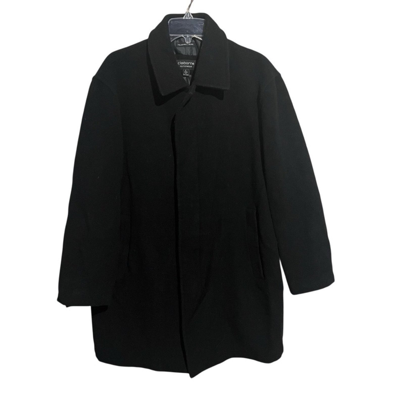 Liz Claiborne Liz Claiborne Italian Wool Blend Black Coat Sz L Peacoat Size US L / EU 52-54 / 3 - 1 Thumbnail