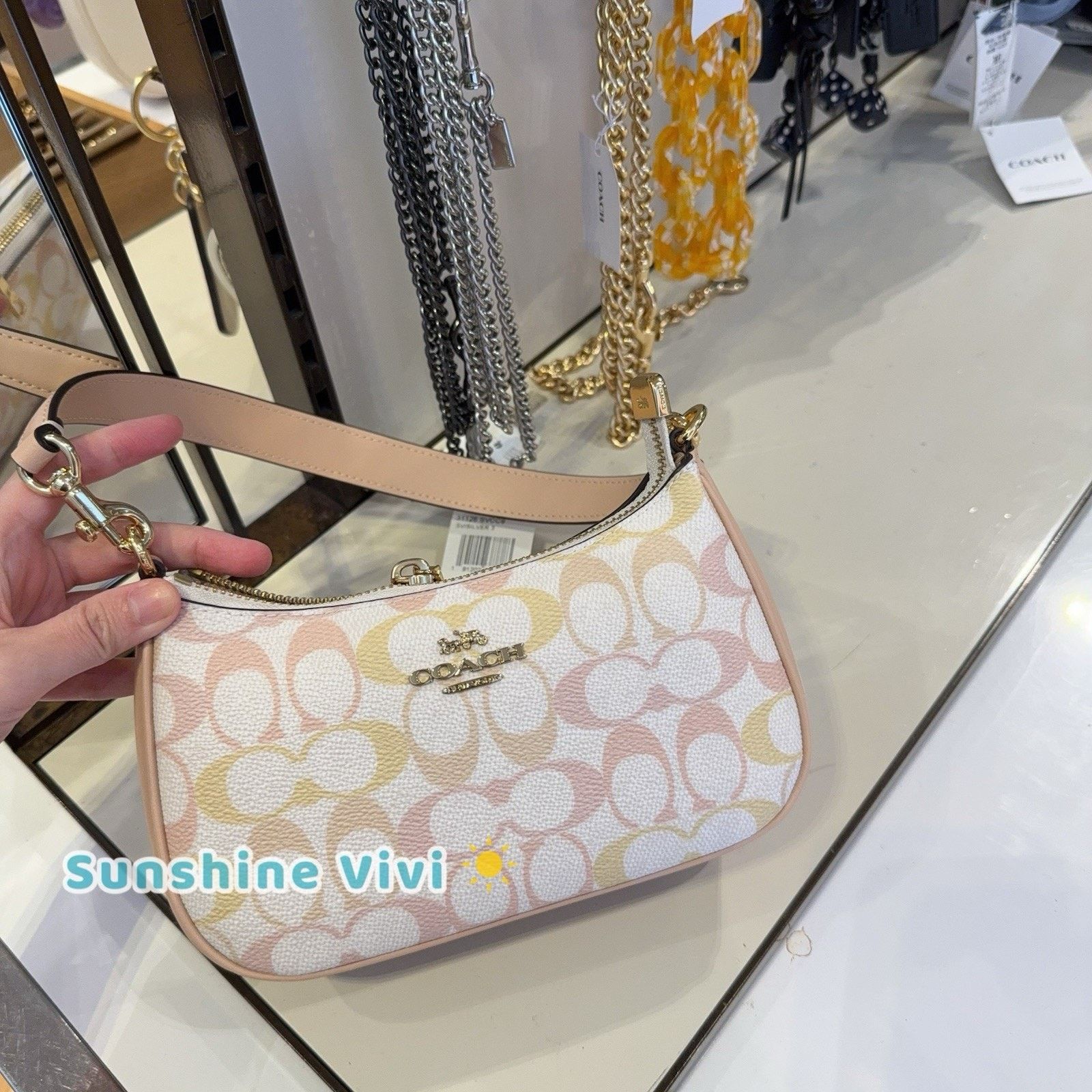 Coach NWT Coach CDW52 Teri Mini Crossbody Bag Pretty Chalk/Pink Size ONE SIZE - 1 Thumbnail