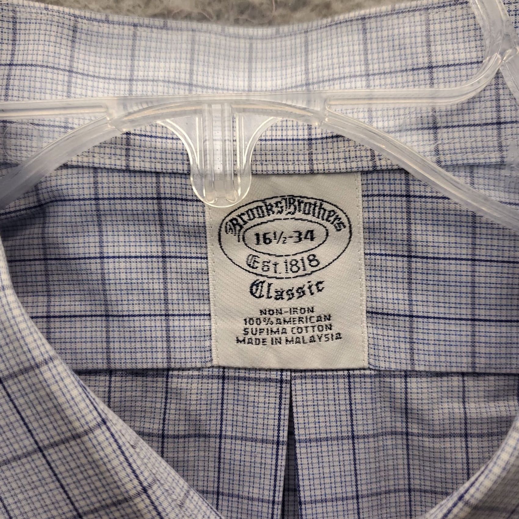 Brooks Brothers Brooks Brothers Dress Shirt Mens 16.5 Multicolor Check Non-Iron Classic Fit Button-Up Shirt Size 46R - 4 Thumbnail