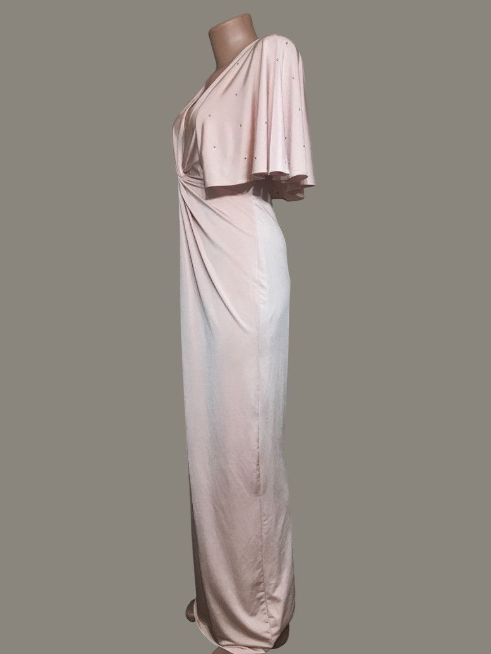 Jenny Packham Jenny Packham Draped Pink Jersey Evening Maxi Dress UK8 EU36 Size S / US 4 / IT 40 - 3 Thumbnail