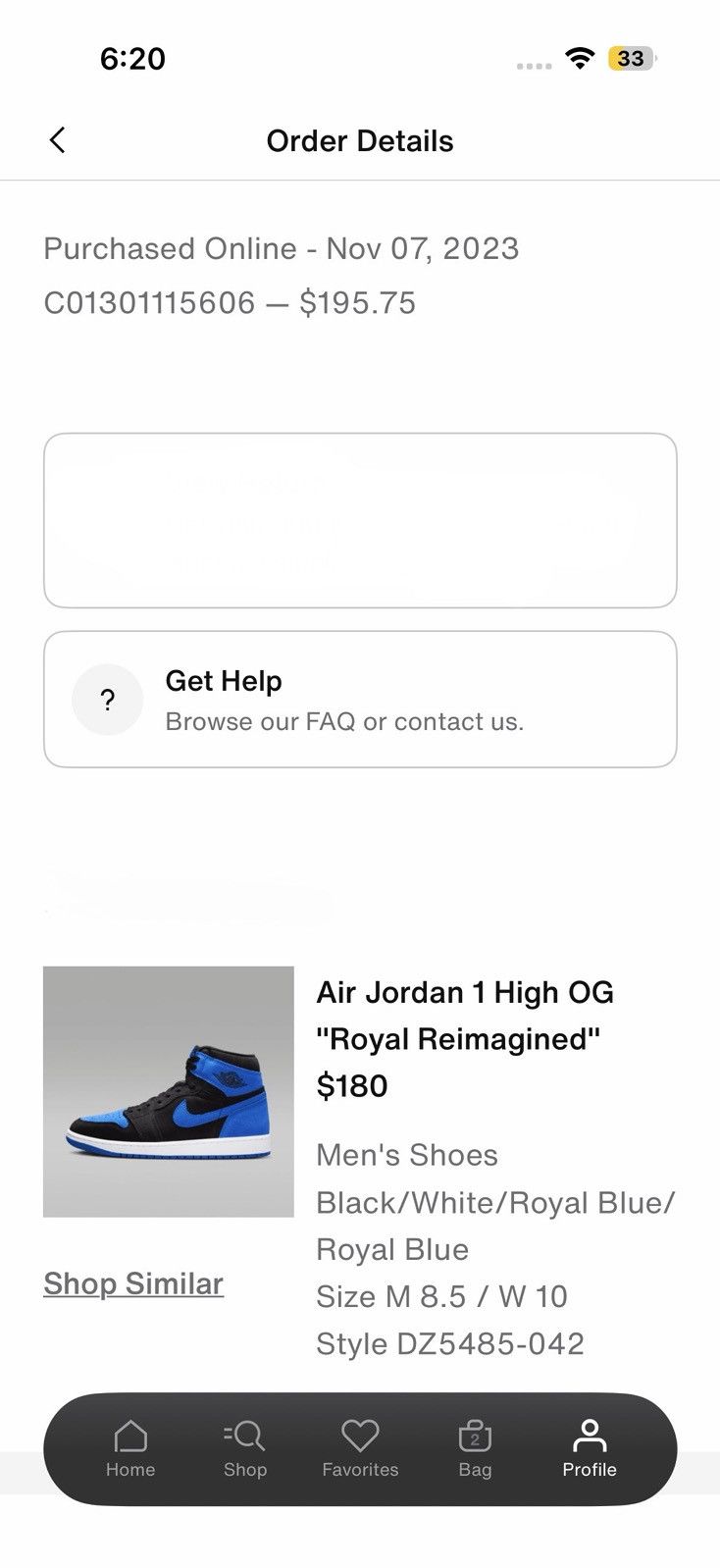 Nike Jordan 1 Retro High OG Royal Reimagined Size US 8.5 / EU 41-42 - 10 Thumbnail