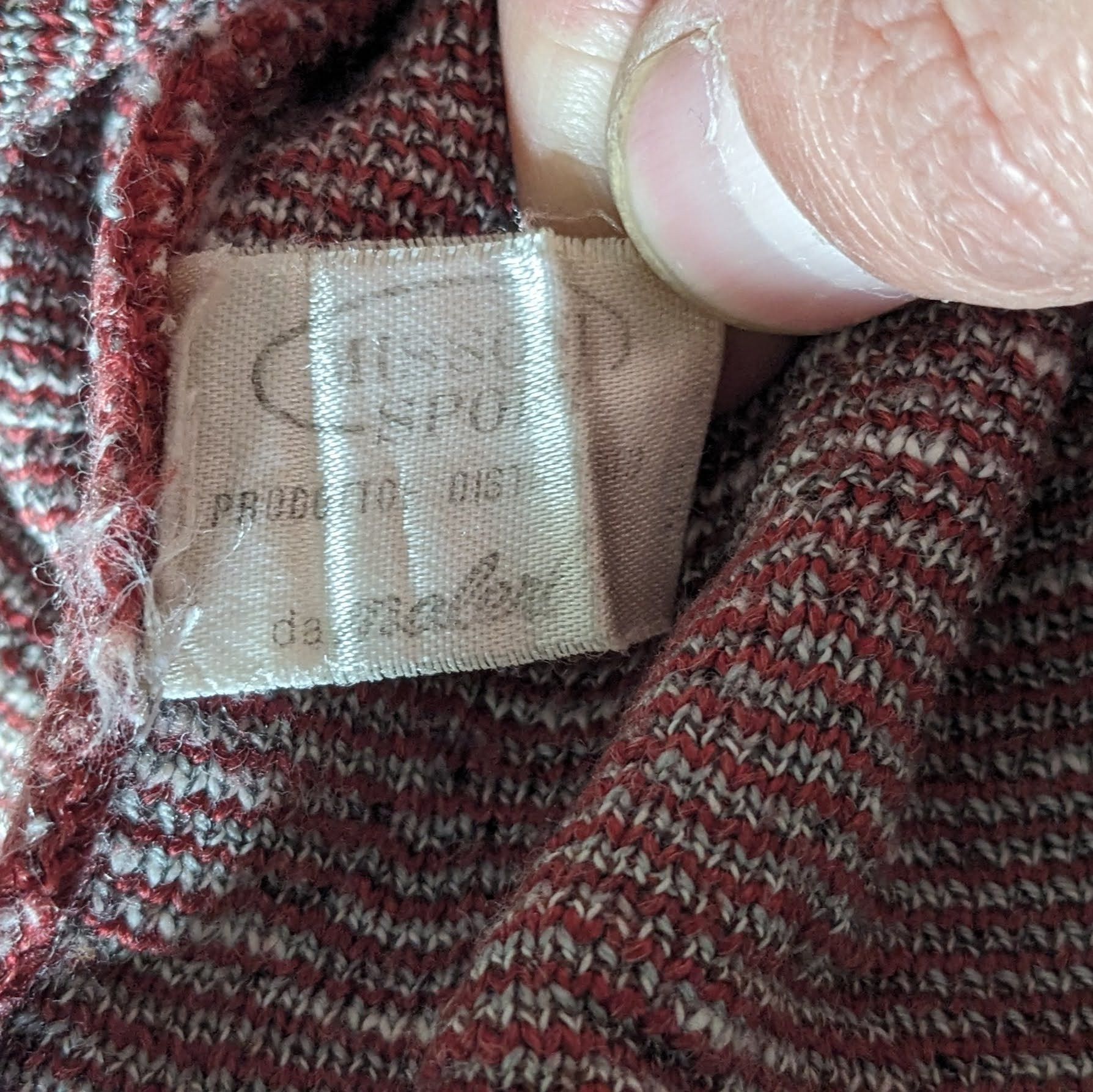 missoni sport vintage burgundy and silver golf sweater