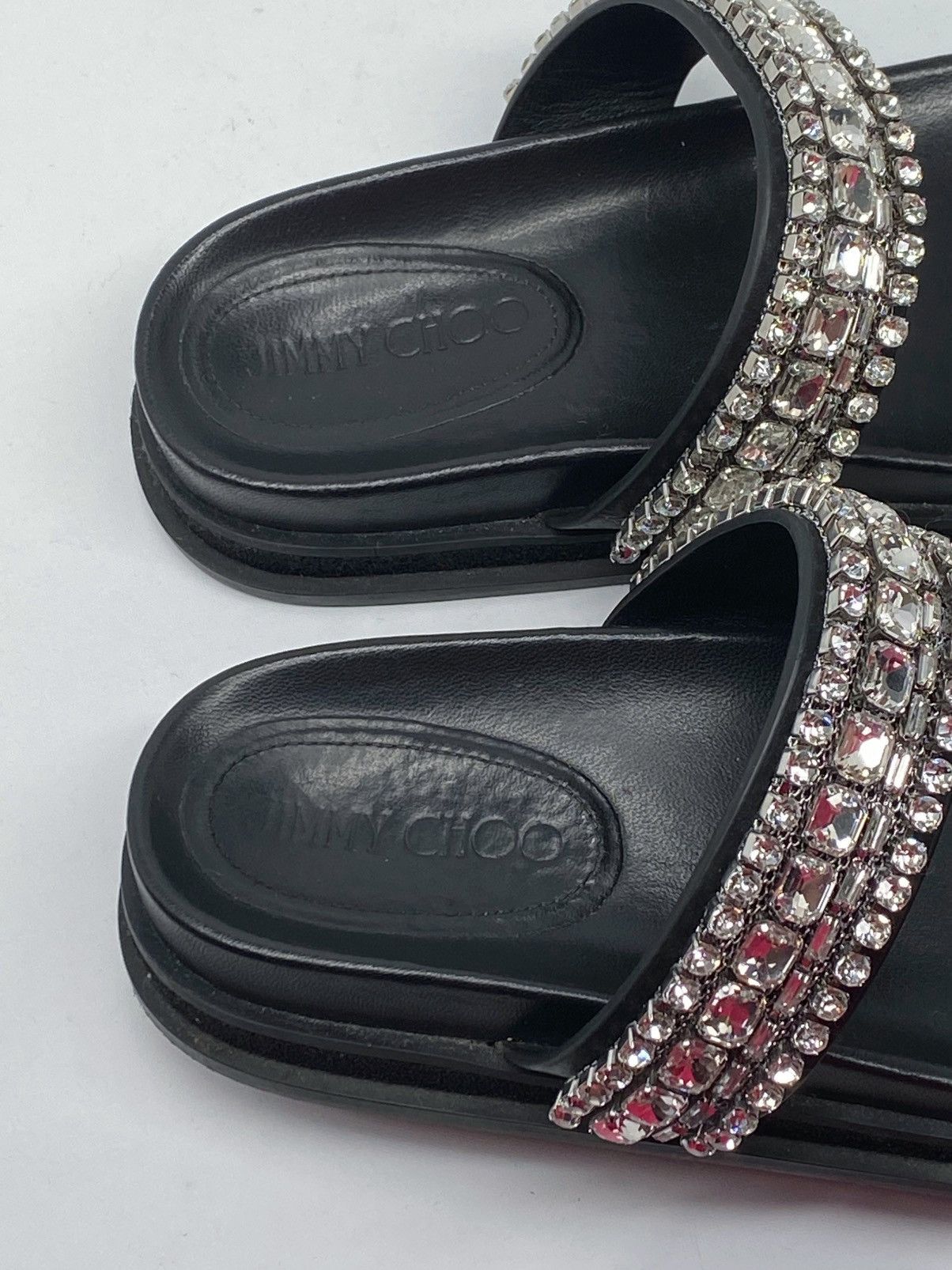 Jimmy Choo Jimmy Choo Jadi Crystal-Embellished Leather Slides size 36.5 Size US 6.5 / IT 36.5 - 11 Thumbnail
