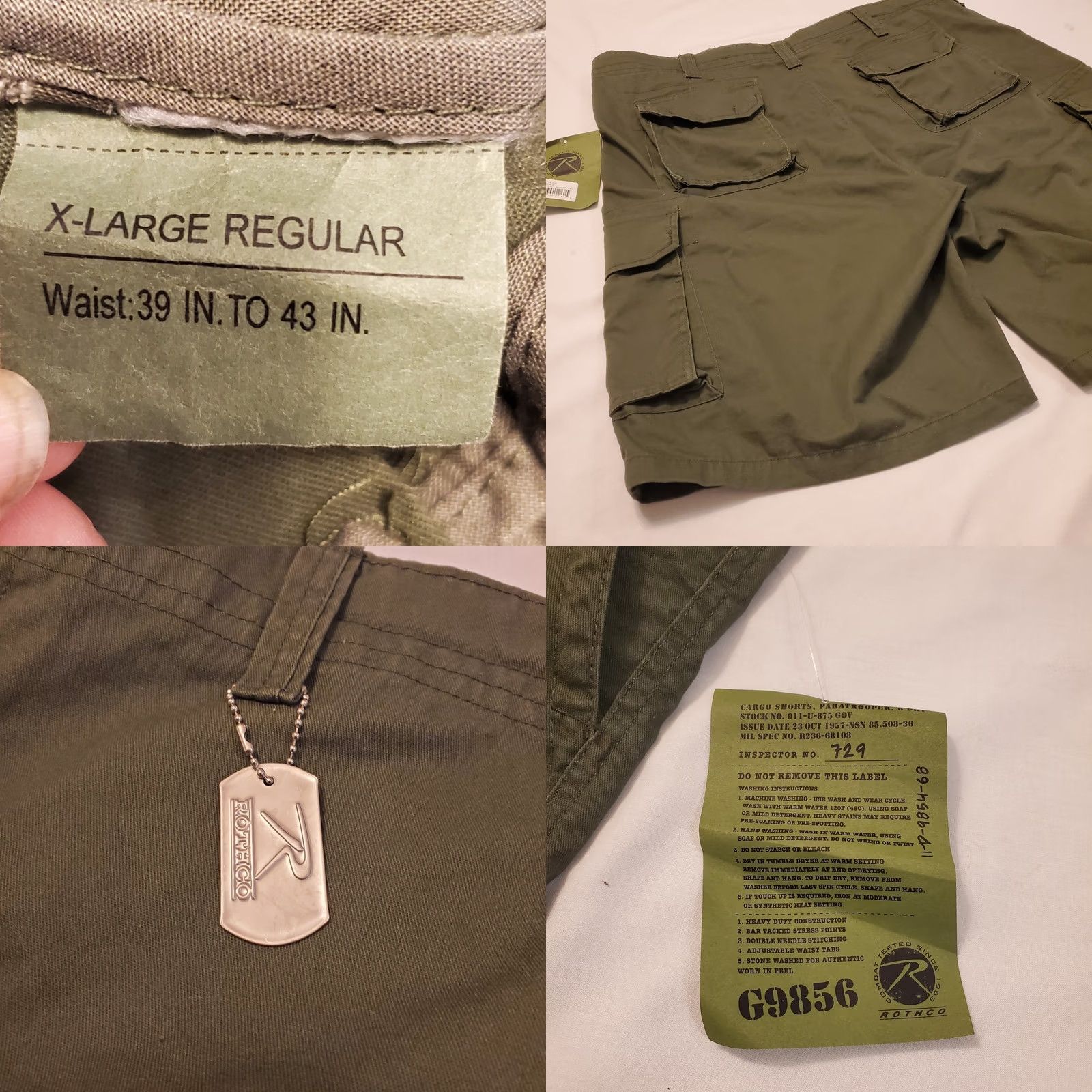 Rothco Rothco BDU Military Combat Cargo Shorts Mens XL Reg Olive (39" - 43") Size US 36 / EU 52 - 8 Thumbnail