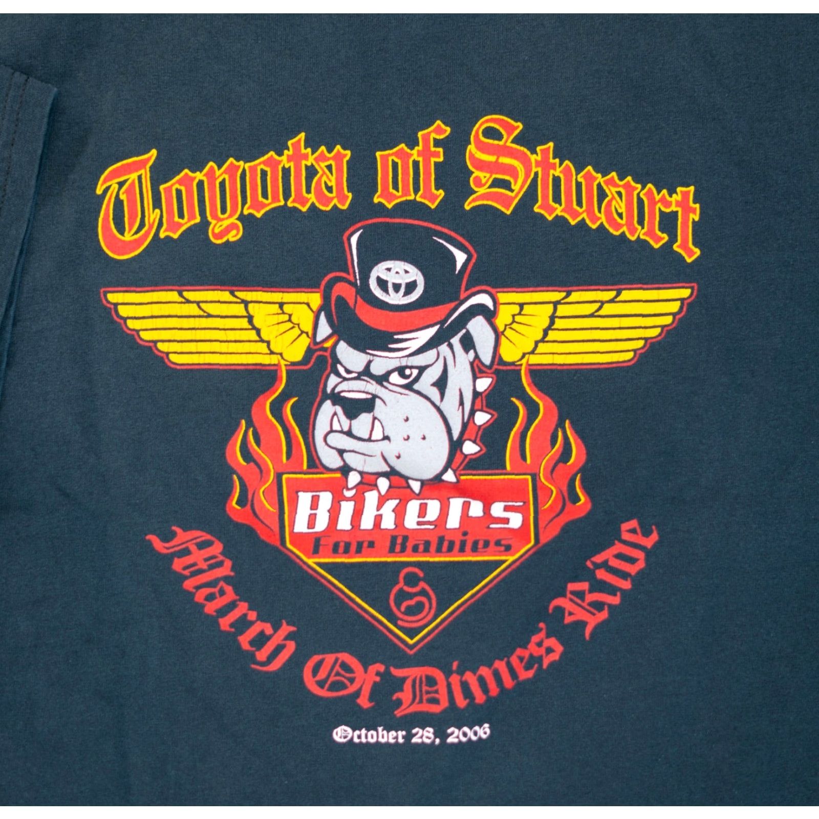 Anvil VINTAGE Toyota T-Shirt XL Bulldogs JDM Black 90s 2006 March of Dimes Nike? Size US XL / EU 56 / 4 - 3 Thumbnail