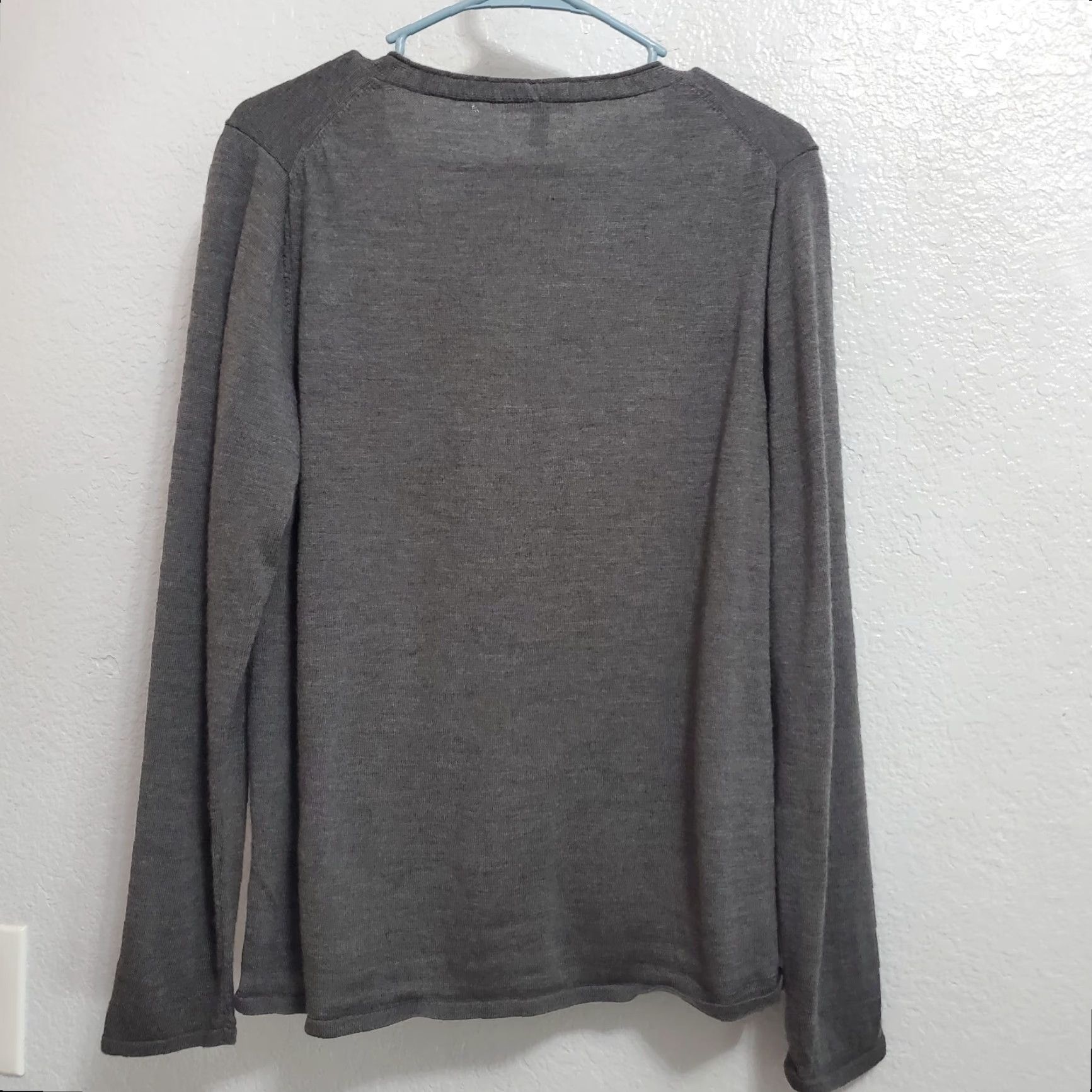 Eileen Fisher VINTAGE Eileen Fisher Cardigan Sweater Womens L Gray 100% Merino Wool Button Front Size L / US 10 / IT 46 - 2 Thumbnail