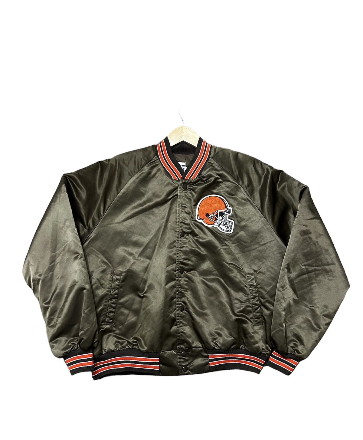 Chalk Line × NFL × Vintage Vintage 80s Cleveland Browns satin bomber jacket Size US XL / EU 56 / 4 - 1 Thumbnail