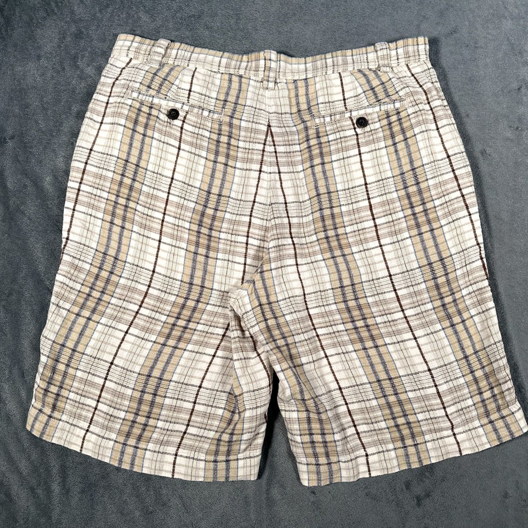 Tommy Bahama VINTAGE Tommy Bahama Shorts Mens 36 Chino Casual Linen Silk Plaid Beach Summer Outdoor Men Size US 36 / EU 52 - 7 Thumbnail