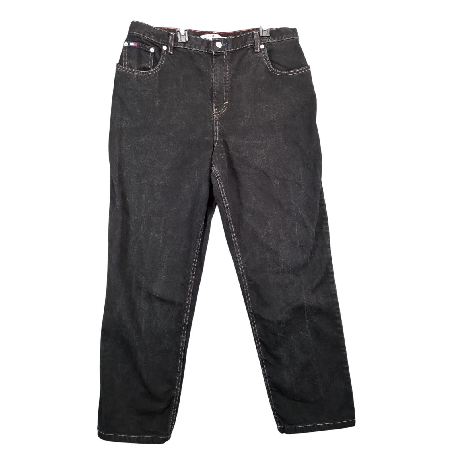Tommy Hilfiger Vtg Tommy Hilfiger Jeans Men's 34x30 Black Denim 2002 Y2K Size 38" / US 16 / IT 52 - 1 Thumbnail