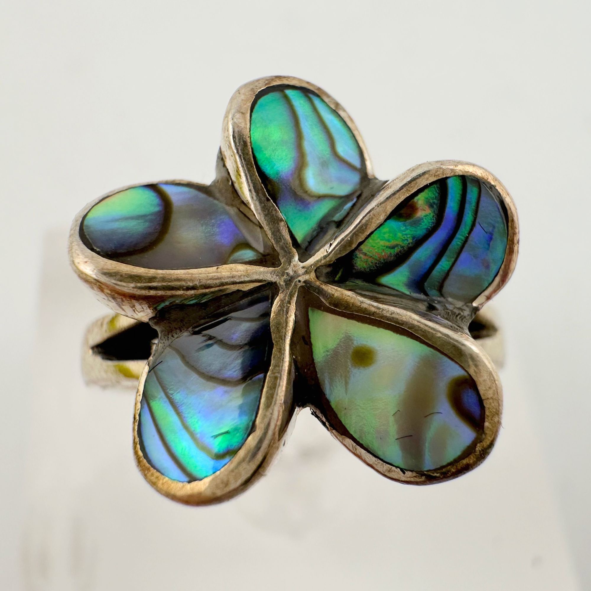 Other Natural Abalone Flower Ring in Sterling Silver Size 9.75 Size ONE SIZE - 2 Thumbnail