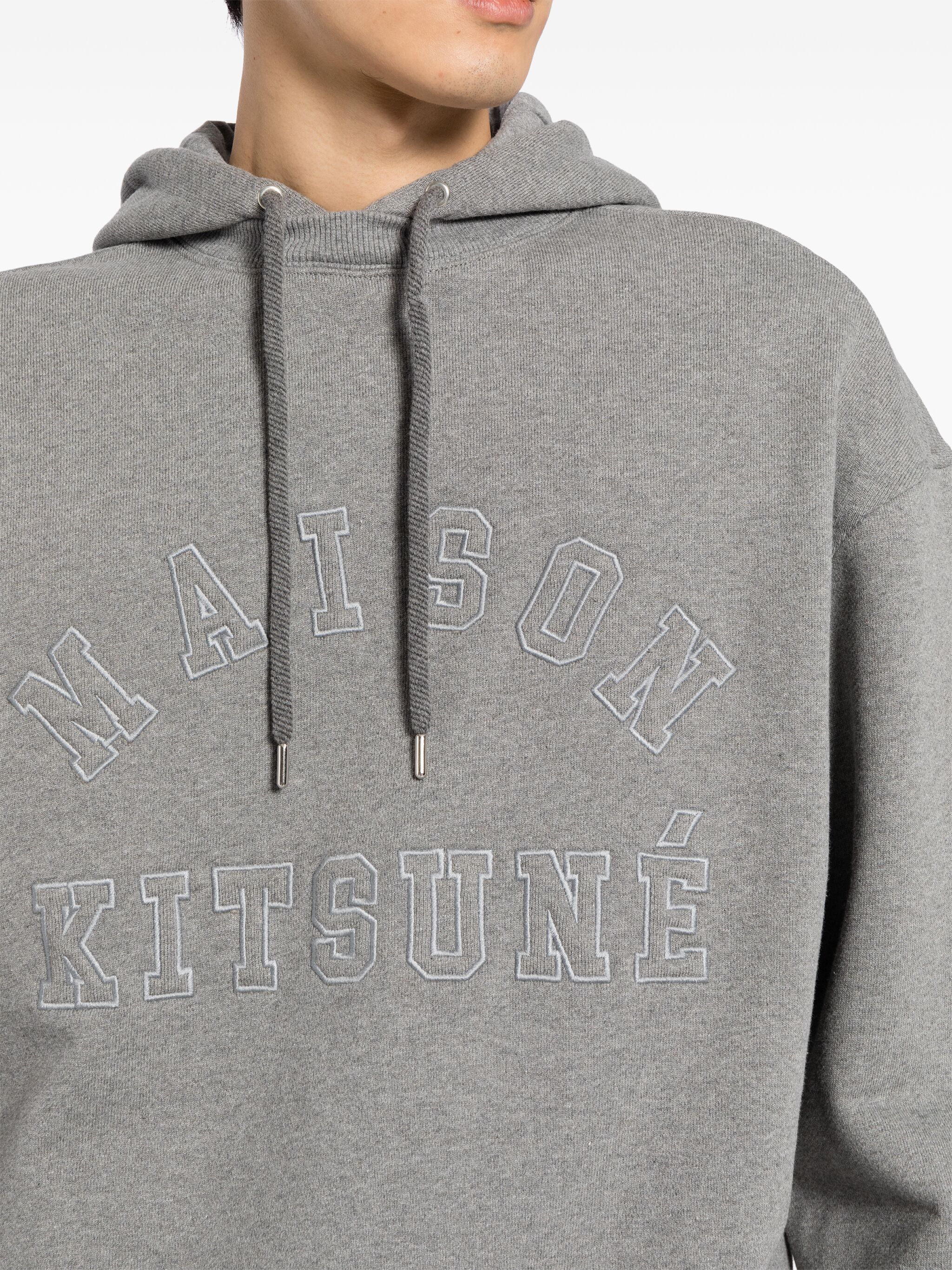 Maison Kitsune o1s22i1n1124 Oversized Varsity Hoodie in Grey Size US M / EU 48-50 / 2 - 5 Thumbnail