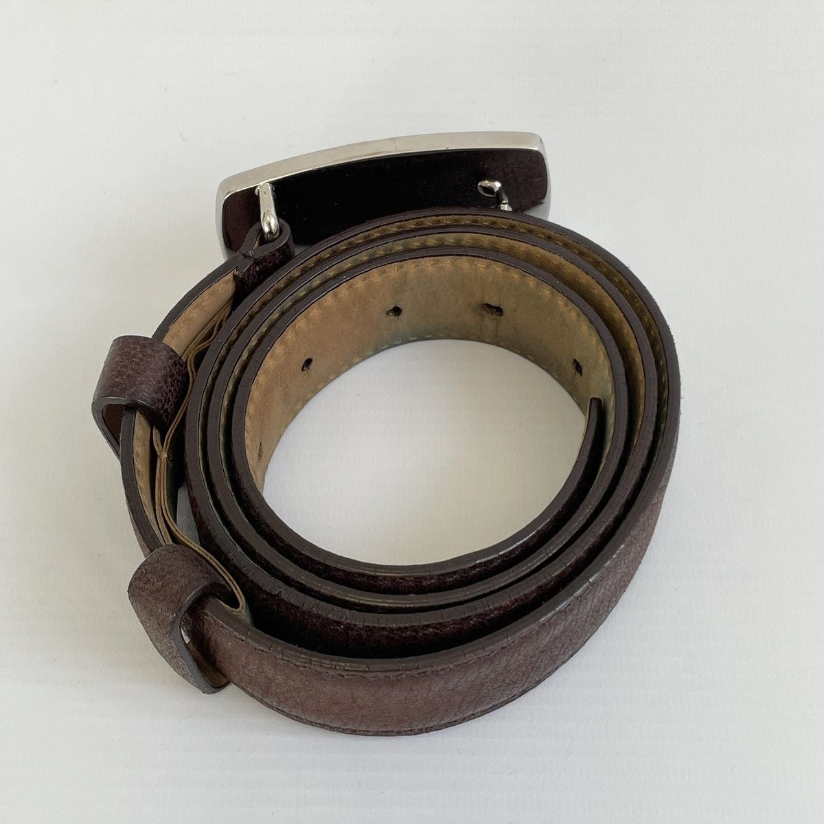Prada Brown Leather Croc Western Buckle Belt Size 32 - 10 Thumbnail