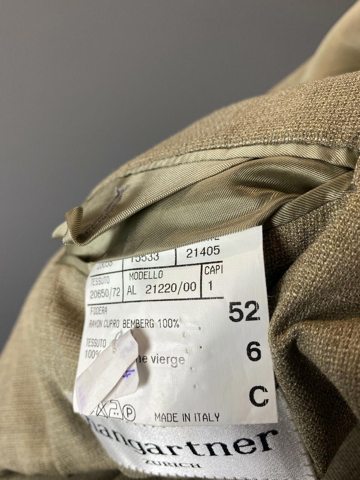 Designer Hangartner Zurich Beige Wool Blazer Jacket Size 52 Size US M / EU 48-50 / 2 - 11 Thumbnail