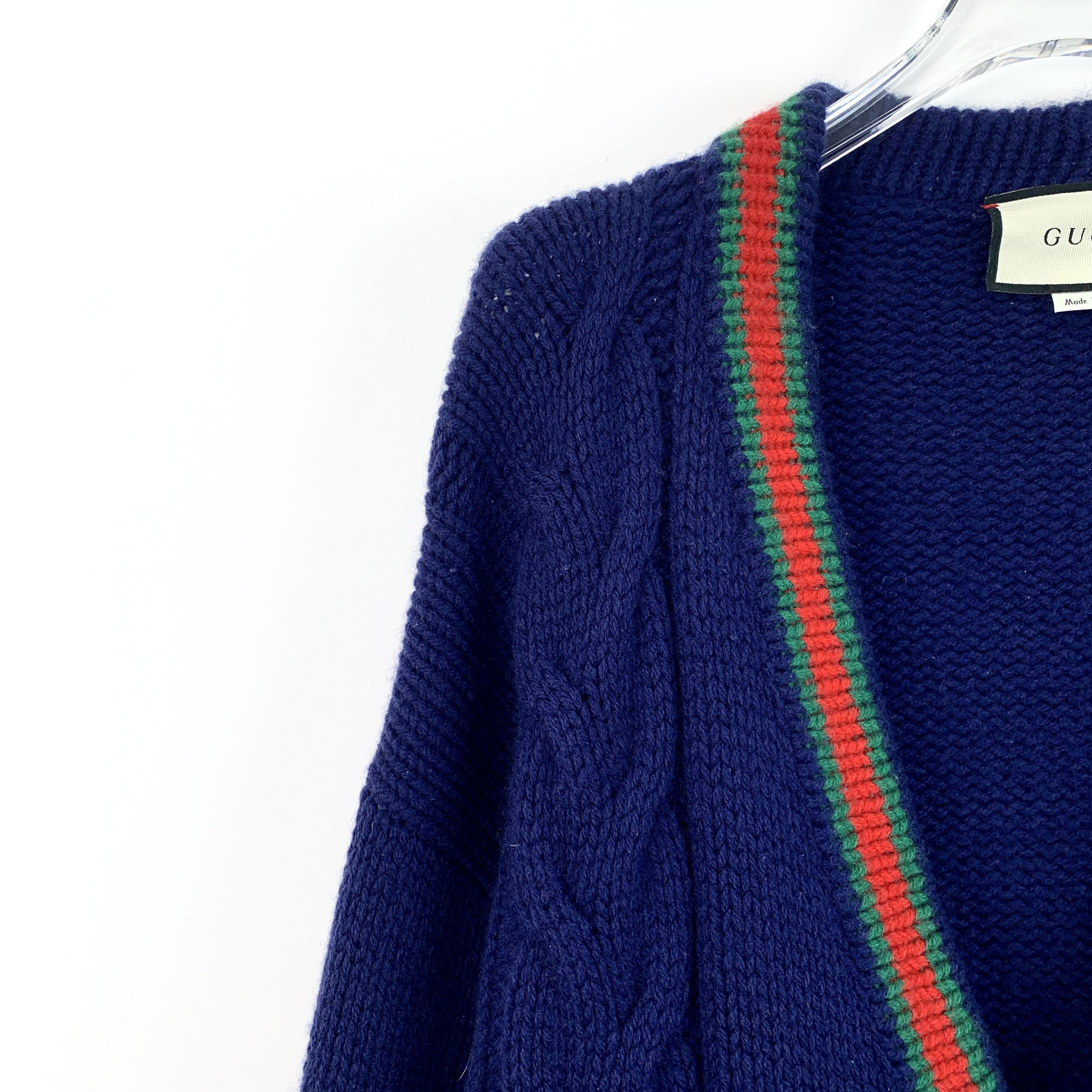 Gucci Gucci Blue Striped Wool Knit Cardigan (Size XXL) Size XXL / US 16-18 / IT 52-54 - 6 Thumbnail