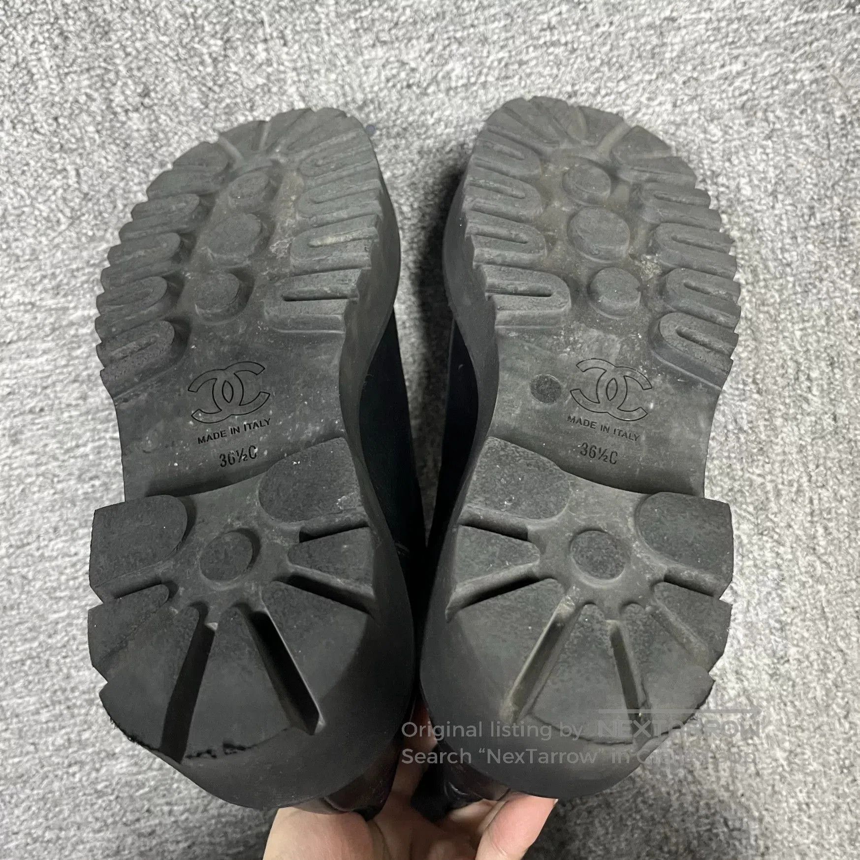 Chanel Chanel Black Crinkled Calfskin Chelsea Boots. Size US 5.5 / IT 35.5 - 6 Thumbnail