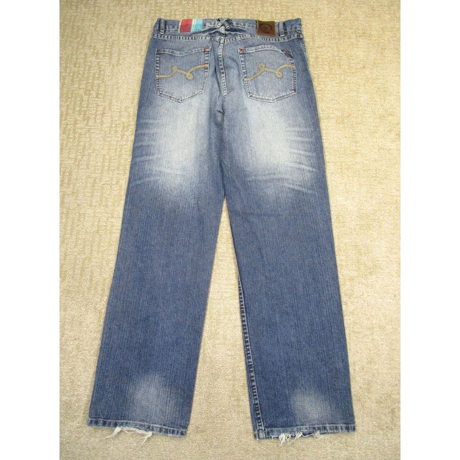 Denime LRG Jeans Men 36x34 Blue Relaxed Loose Straight Vintage Denim 90s Hip Hop Retro Waist 36 Mens Jeans Size US 36 / EU 52 - 3 Thumbnail