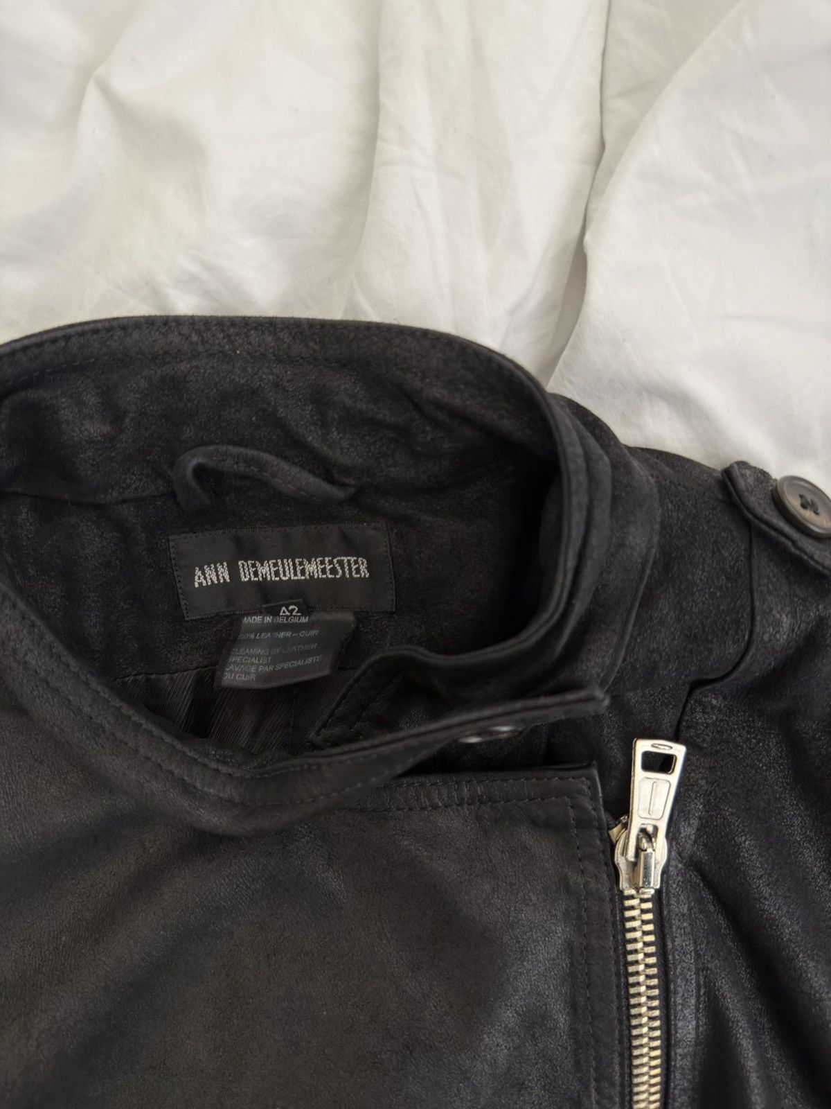 Ann Demeulemeester Ann D Leather Jacket with waist tie Size XL / US 12-14 / IT 48-50 - 5 Thumbnail