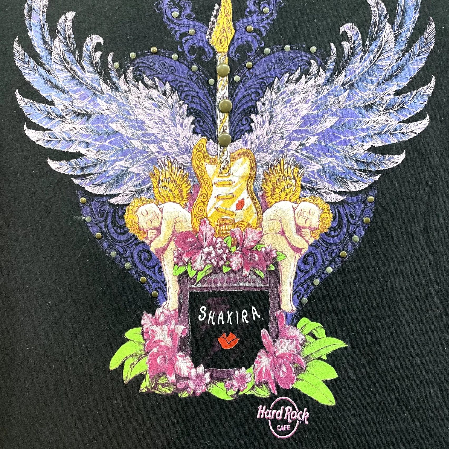 Hard Rock Cafe VINTAGE Hard Rock Shirt XS Small Y2K Shakira Studded Bling Cyber Tattoo Moto Womens S Size S / US 4 / IT 40 - 4 Thumbnail