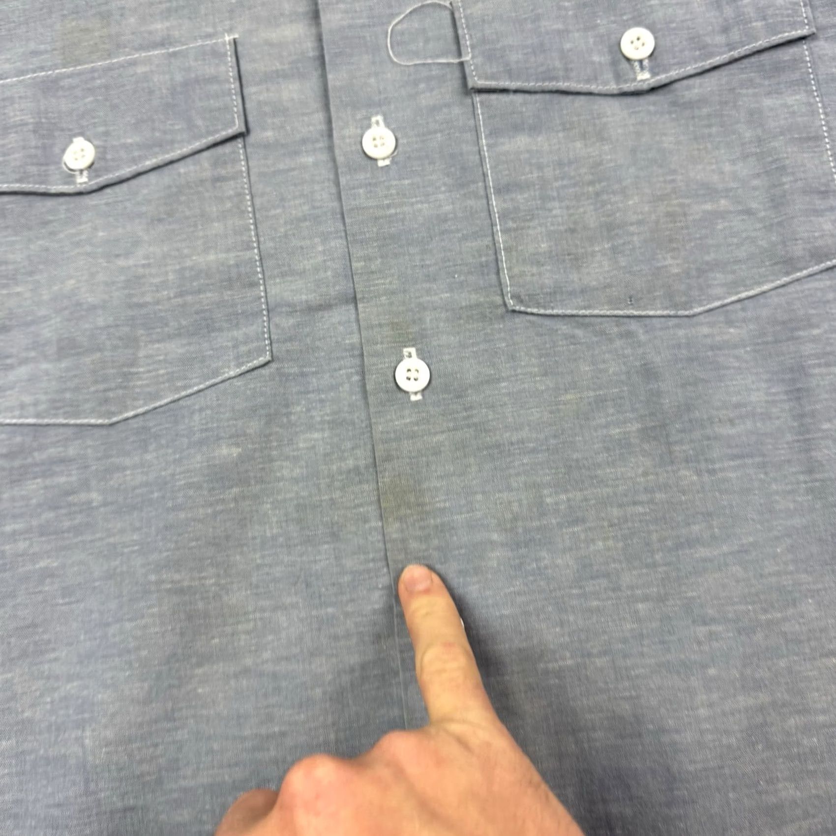 Dickies VINTAGE Dickies Workwear Button Up Shirt Adult Large Blue Cotton, Polyester, Solid, 90s Grunge, Workwear, Dickies, 90s, Mens, Button-Up, Short Sleeve Size US L / EU 52-54 / 3 - 3 Thumbnail