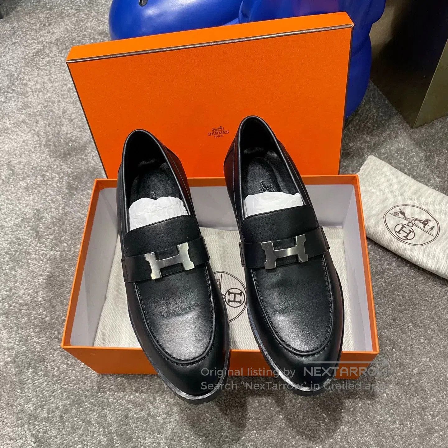 Hermes Hermès Calfskin Black Loafers. Size US 6.5 / IT 36.5 - 2 Thumbnail