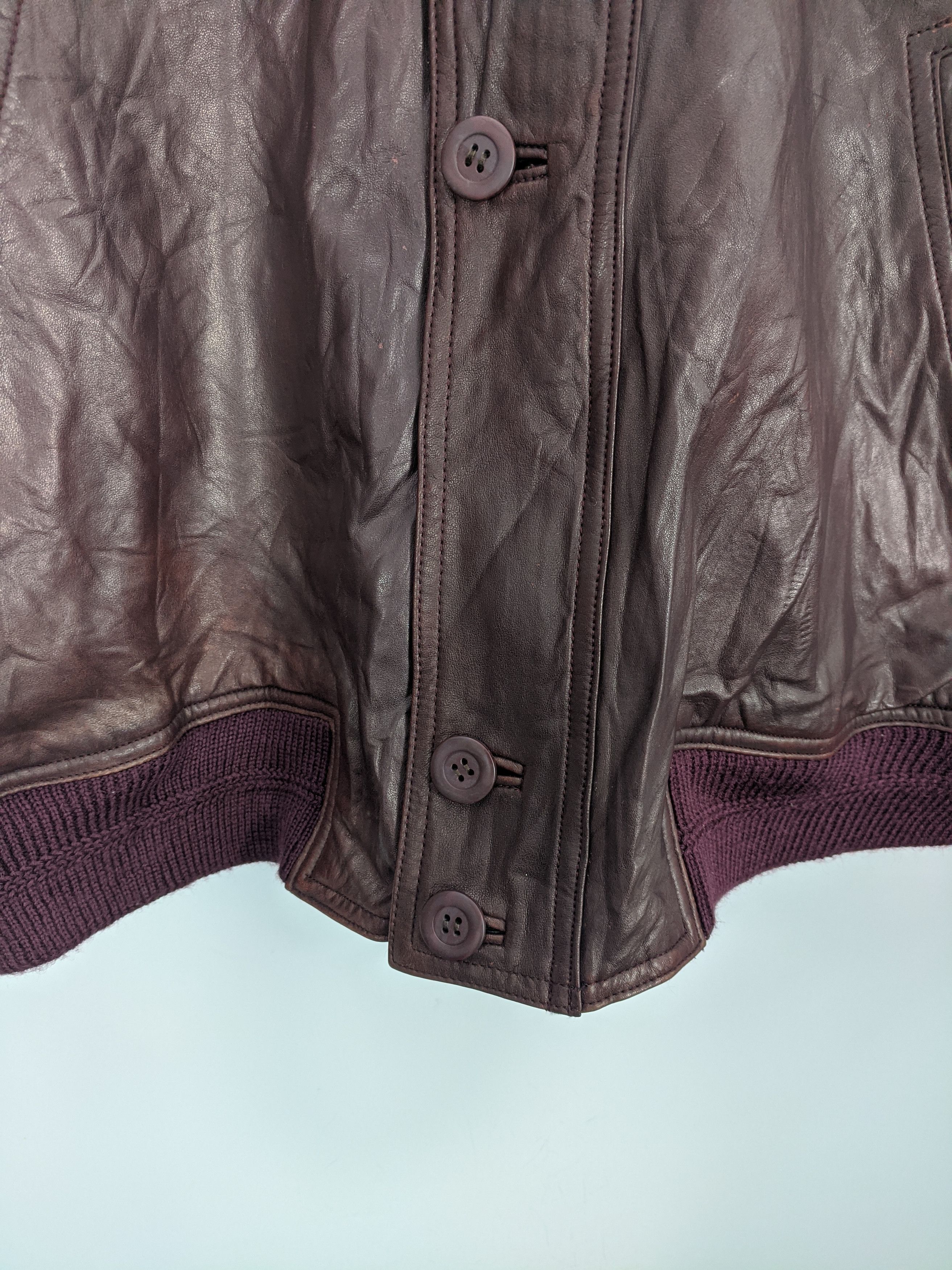 Genuine Leather × Japanese Brand × Vintage Vintage 90s Varsity Jacket Full Leather Jacket J0345 Size US M / EU 48-50 / 2 - 9 Thumbnail