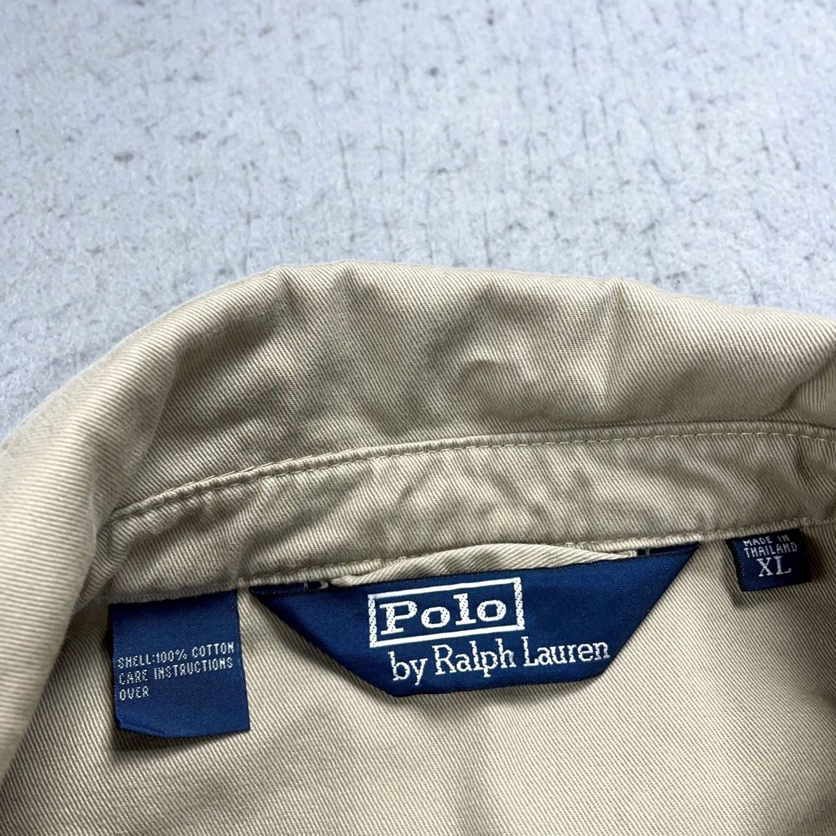 Polo Ralph Lauren VINTAGE Polo Ralph Lauren Jacket Mens XL Beige Cotton Bomber Zip Preppy 90s Size US XXL / EU 58 / 5 - 4 Thumbnail