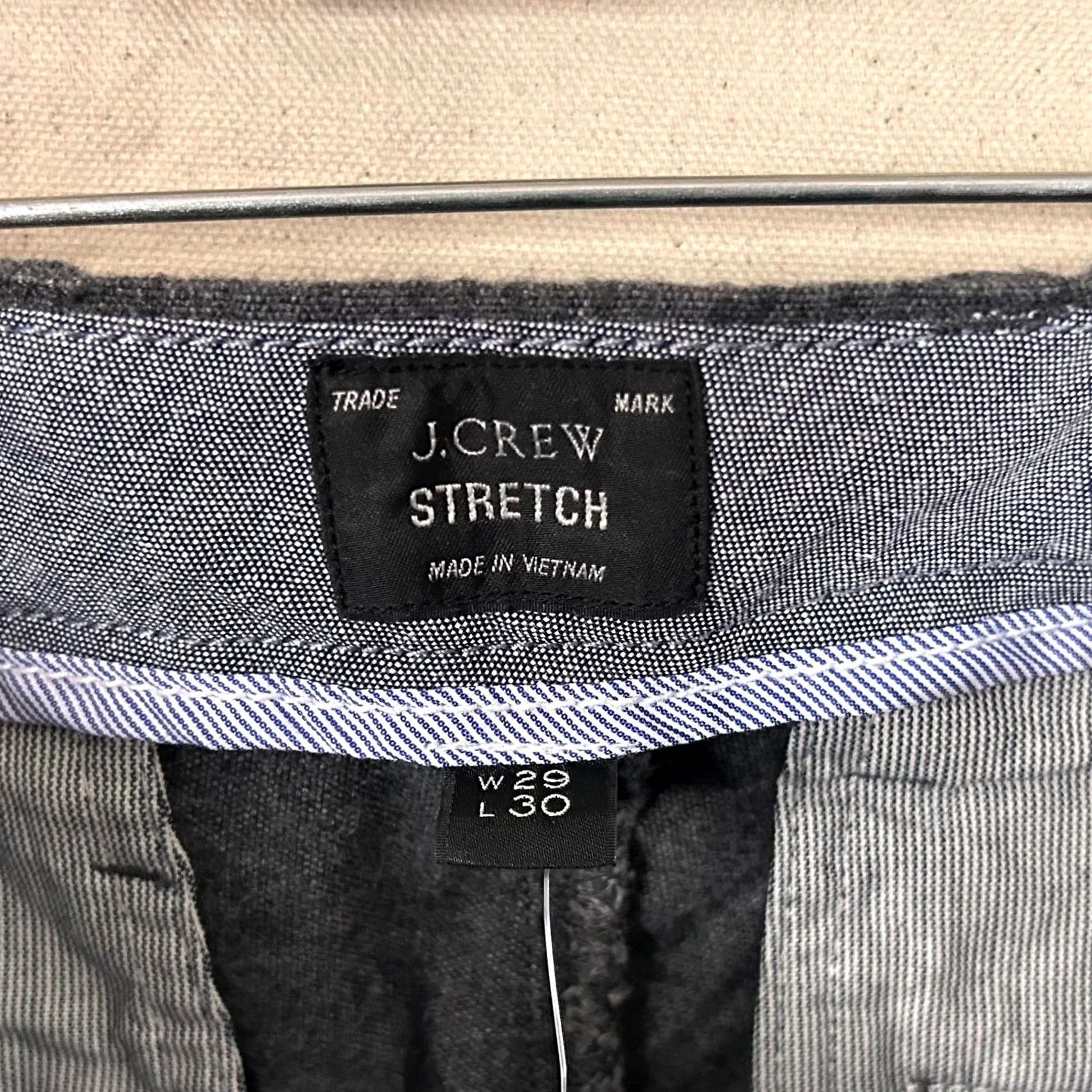 J.Crew J.Crew Chino Pants Slim Stretch Cotton Charcoal Gray 29x30 Solid Mens Size US 29 - 4 Thumbnail