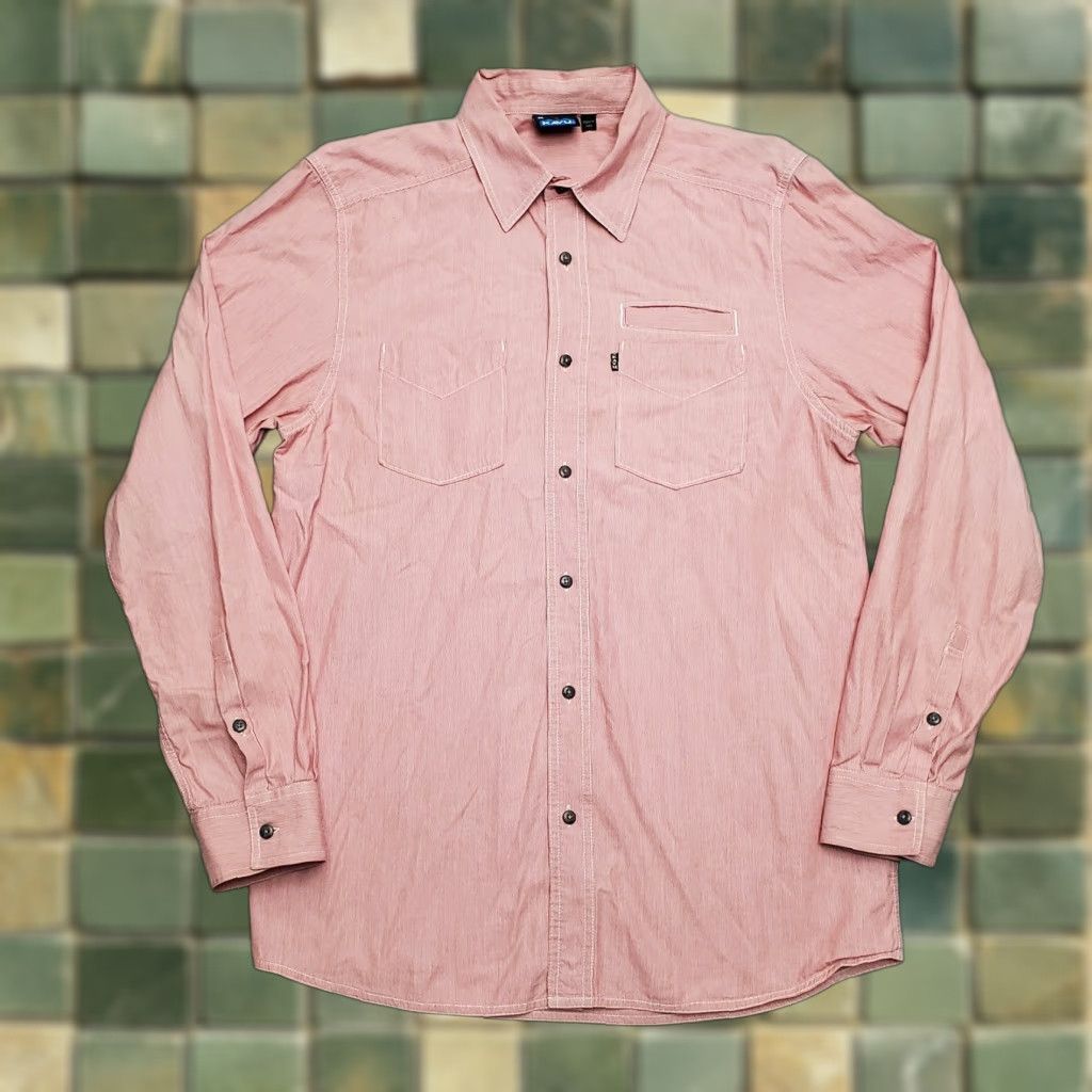 KAVU Kavu Shirt Mens M Red Striped Button-Up Long Sleeve 100% Cotton Casual Size US M / EU 48-50 / 2 - 1 Thumbnail