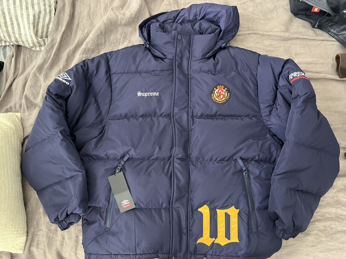 Supreme × Umbro Size Large Supreme Umbro Down Puffer Jacket Navy Size US L / EU 52-54 / 3 - 10 Thumbnail