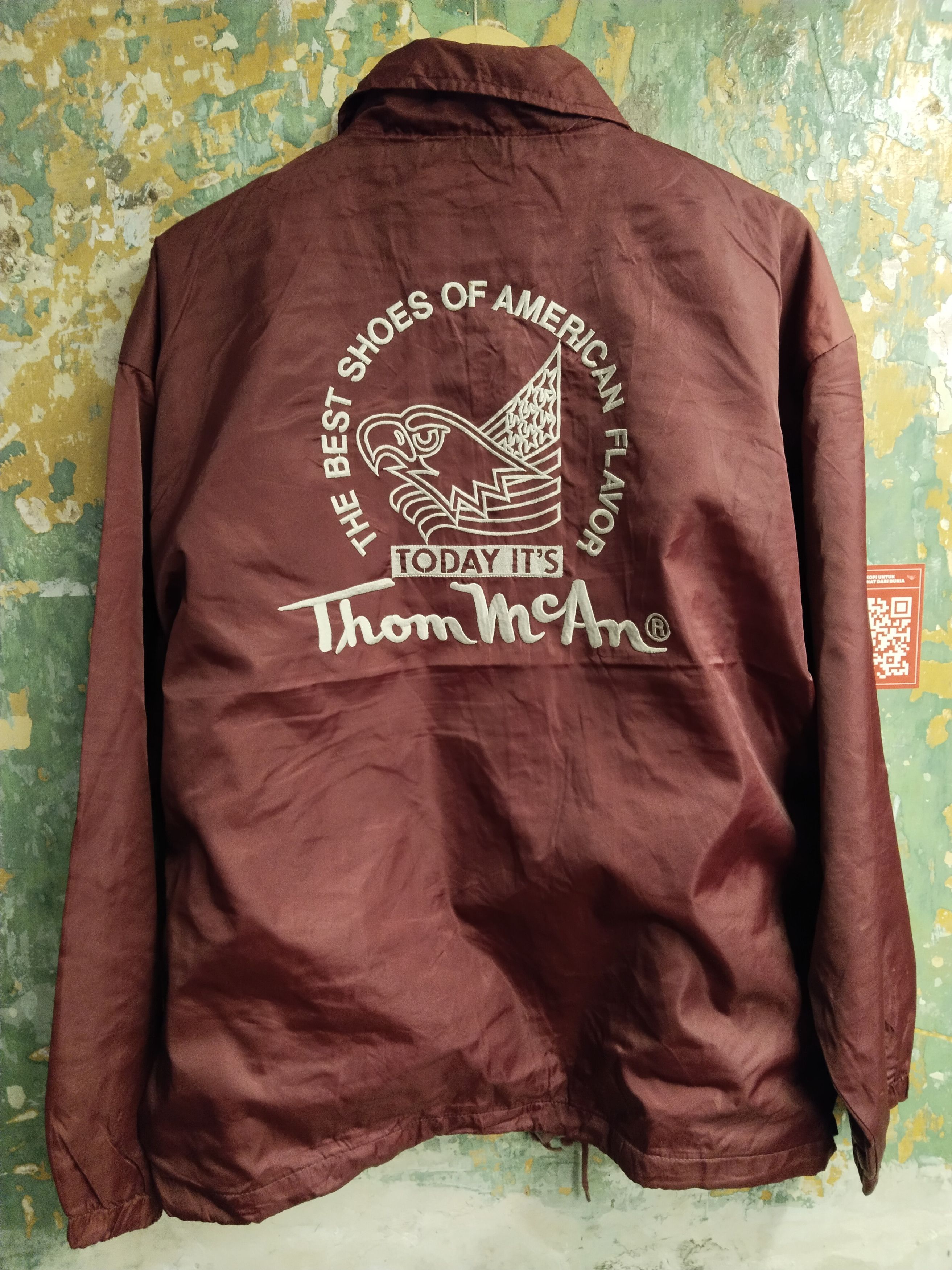 image of Vintage Thom Mcan Windbreaker in Maroon, Men's (Size XL)