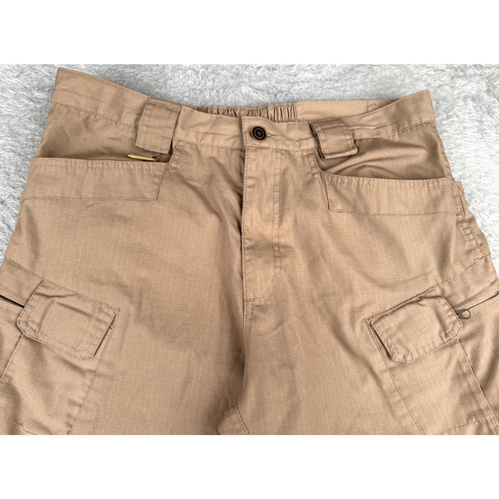 Vintage United Uniform Tactical Pants Men 36 Beige Cargo Gusseted Knee Rip-Stop Fabric Polyester Bend Size US 36 / EU 52 - 4 Thumbnail