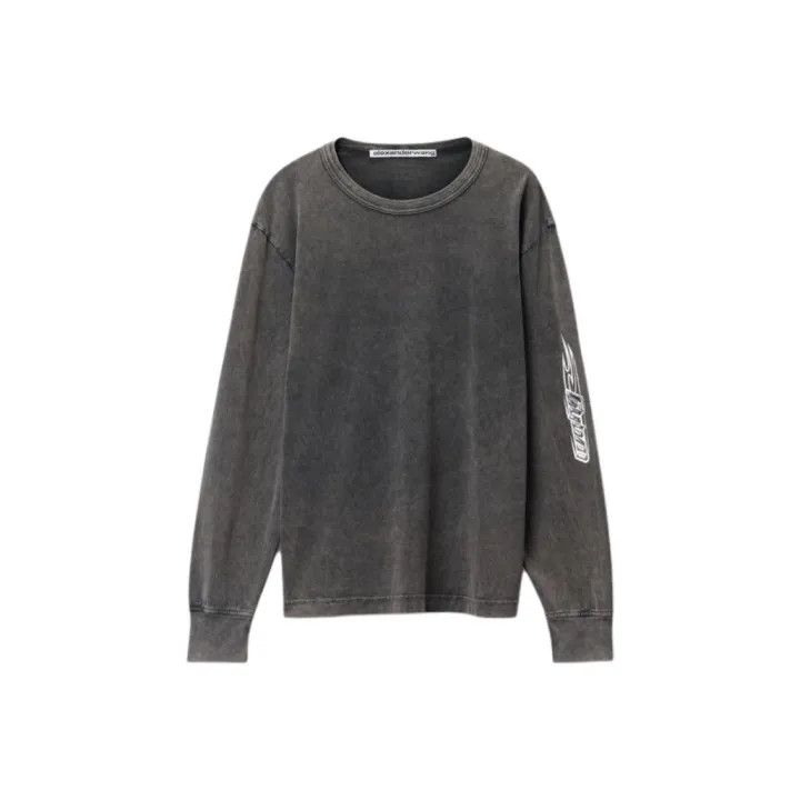 Alexander Wang Alexander Wang Gray Cotton Logo Long Sleeve T-Shirt 0079 Size XS / US 0-2 / IT 36-38 - 1 Thumbnail