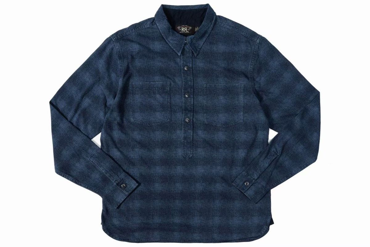 トップス RRL plaid-print jersey popover shirt RRL-782929518001-Plaid-Print-