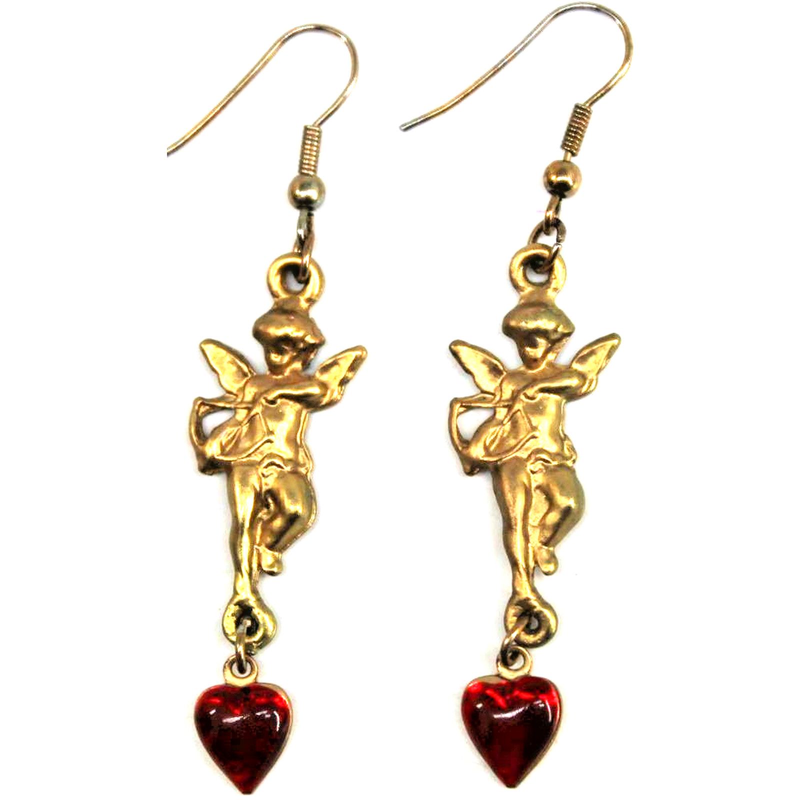 Other Timeless Cupid Earrings • Red Heart • 3-3/4" Dangle Size ONE SIZE - 1 Thumbnail