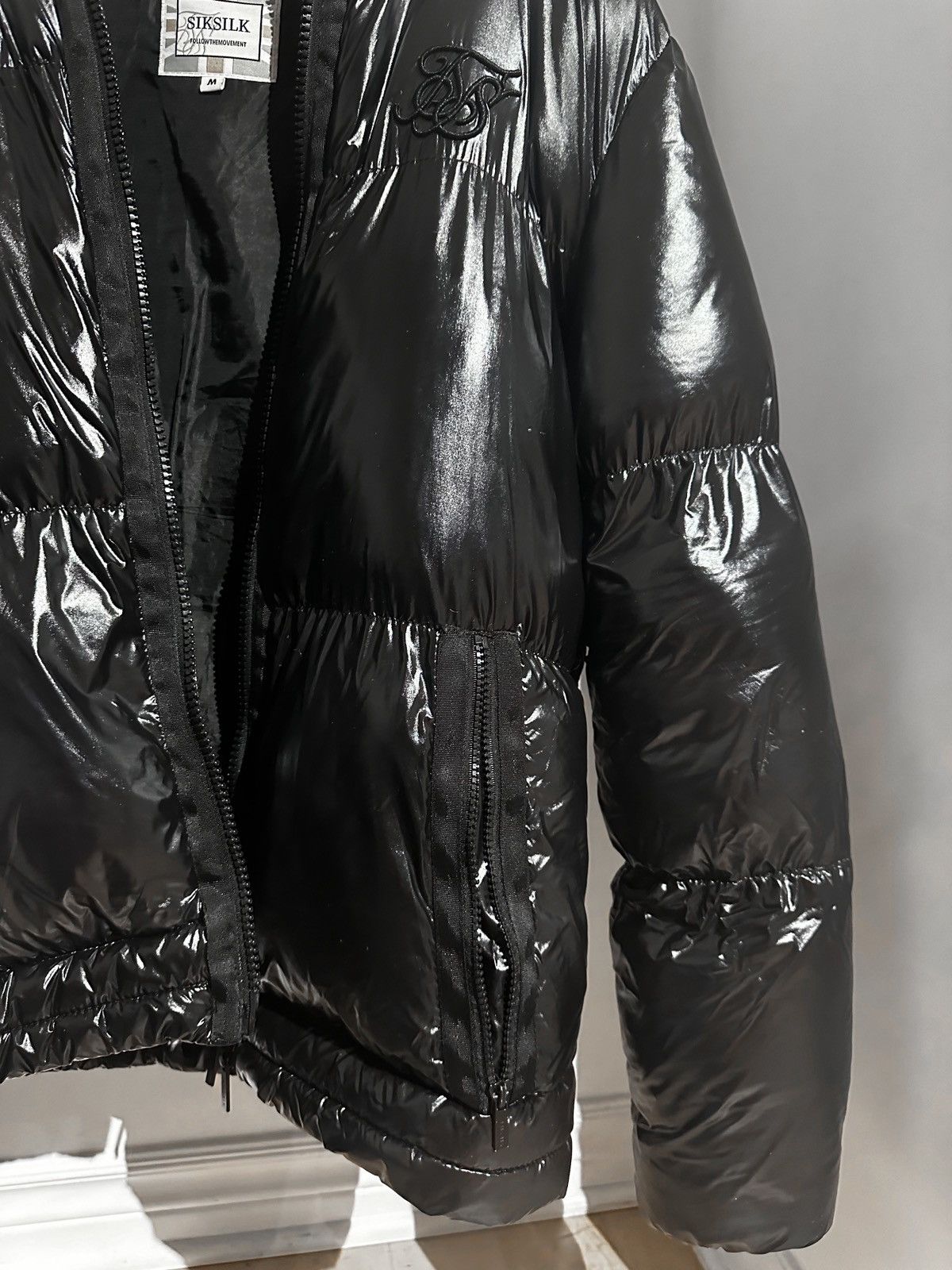 SikSilk Black Puffer Jacket Size US M / EU 48-50 / 2 - 4 Thumbnail