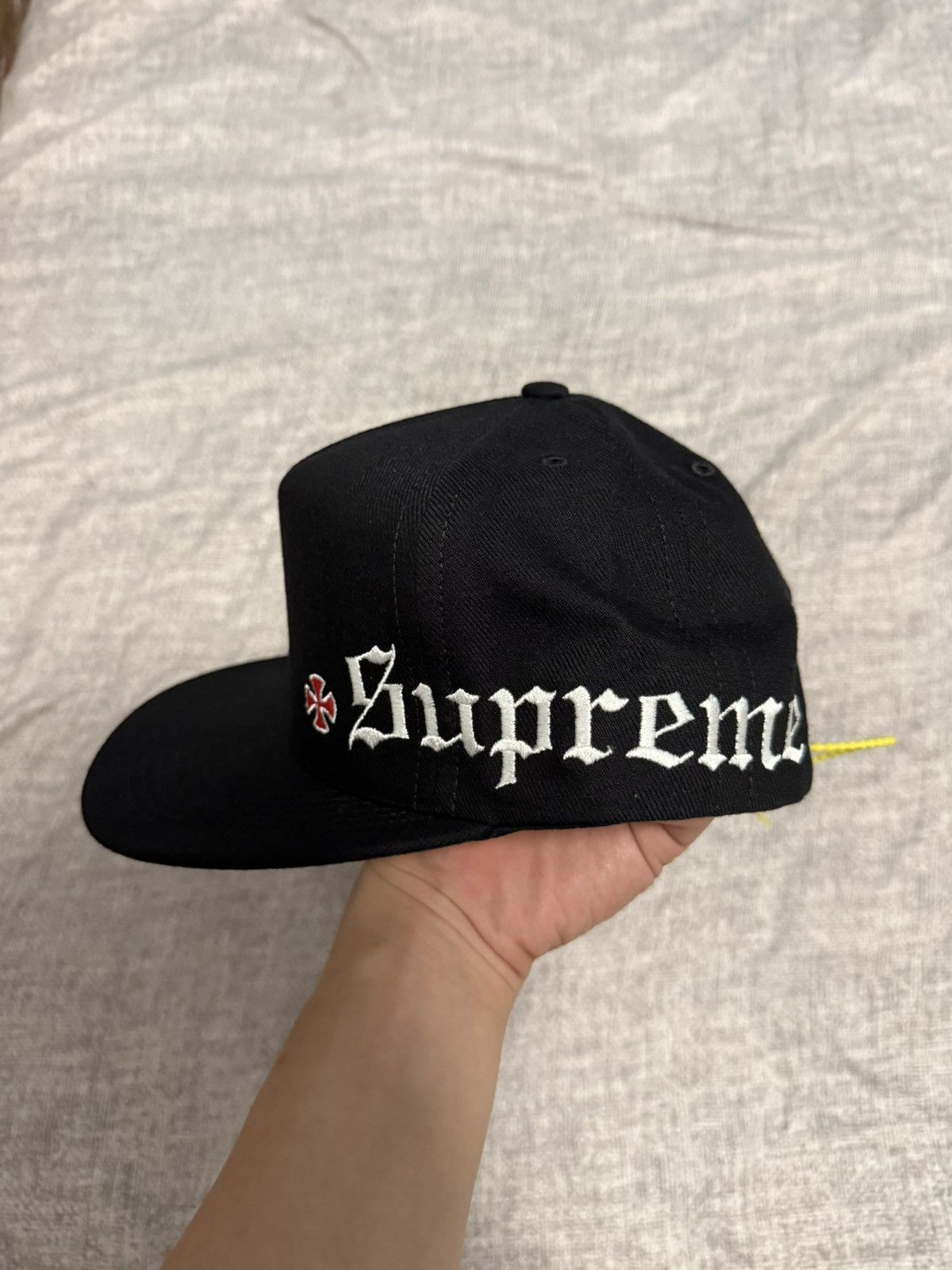 Supreme Classic Logo 2 Tone 5 Panel Burgundy Hat Cap New York