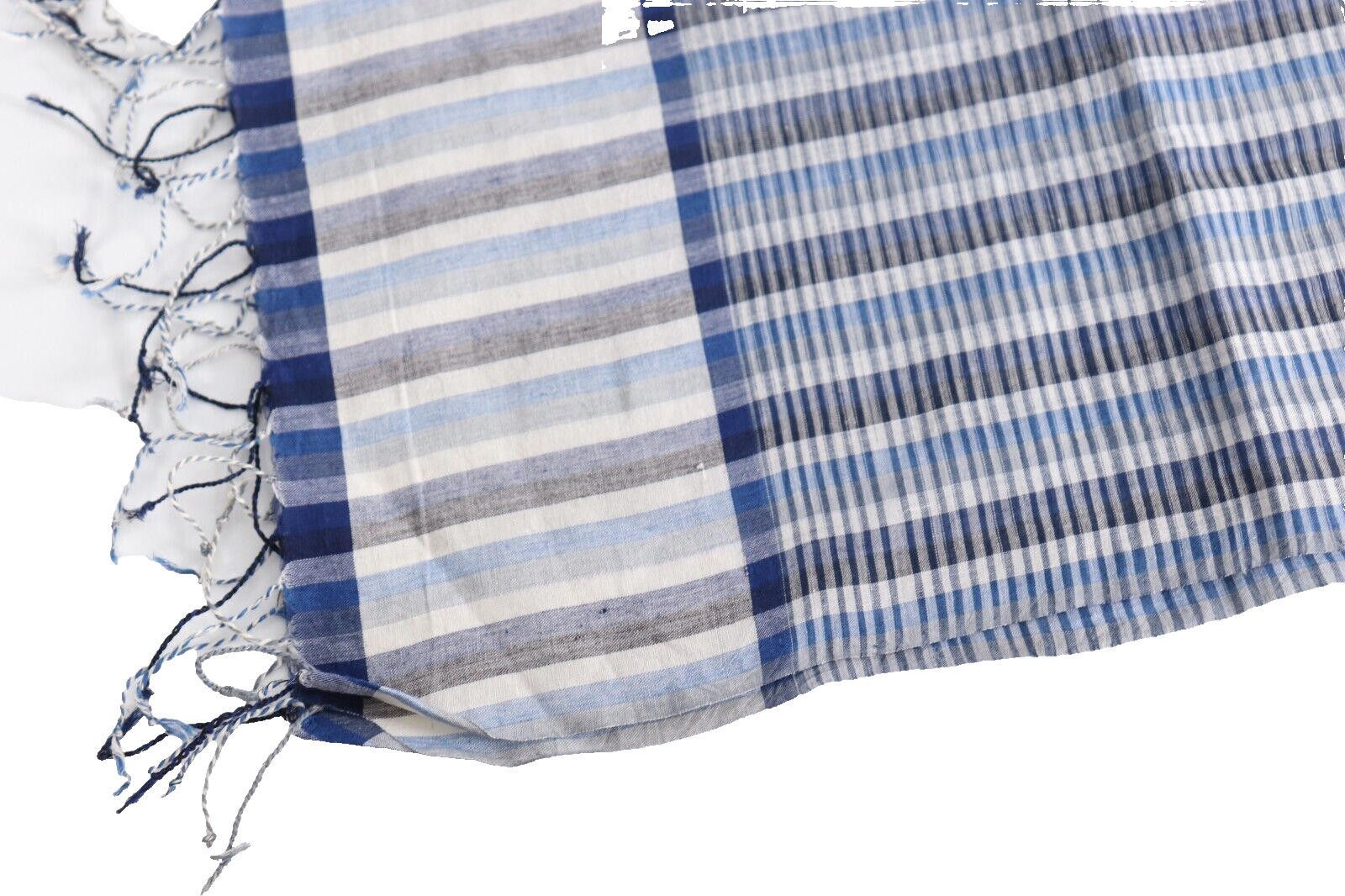 Dries Van Noten Dries Van Noten Unisex Blue Striped Farriss Scarf Cotton NWT Size ONE SIZE - 8 Thumbnail