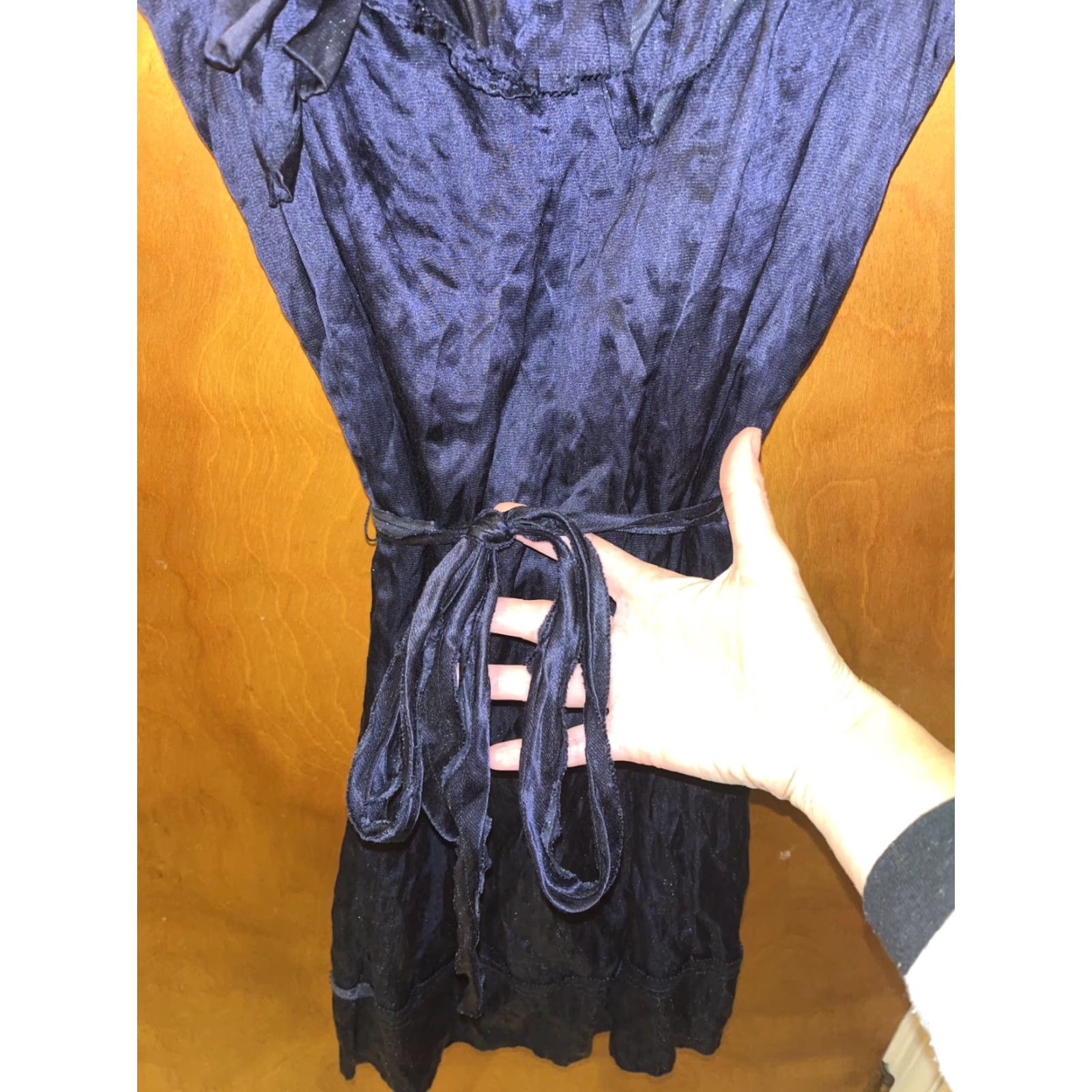 J.Crew J.CREW Women Dress Sleeveless Short Belted Silk Cotton Ruffle Tie Black Size 6 Summer Fall Spring Size M / US 6-8 / IT 42-44 - 4 Thumbnail